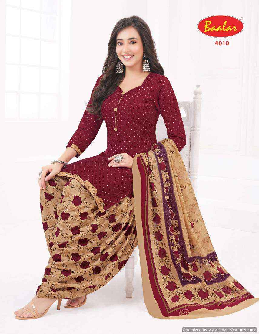 Baalar Crystal Patiala Vol 4 Pure Cotton Salwar Kameez ( 15 Pcs Catalog )