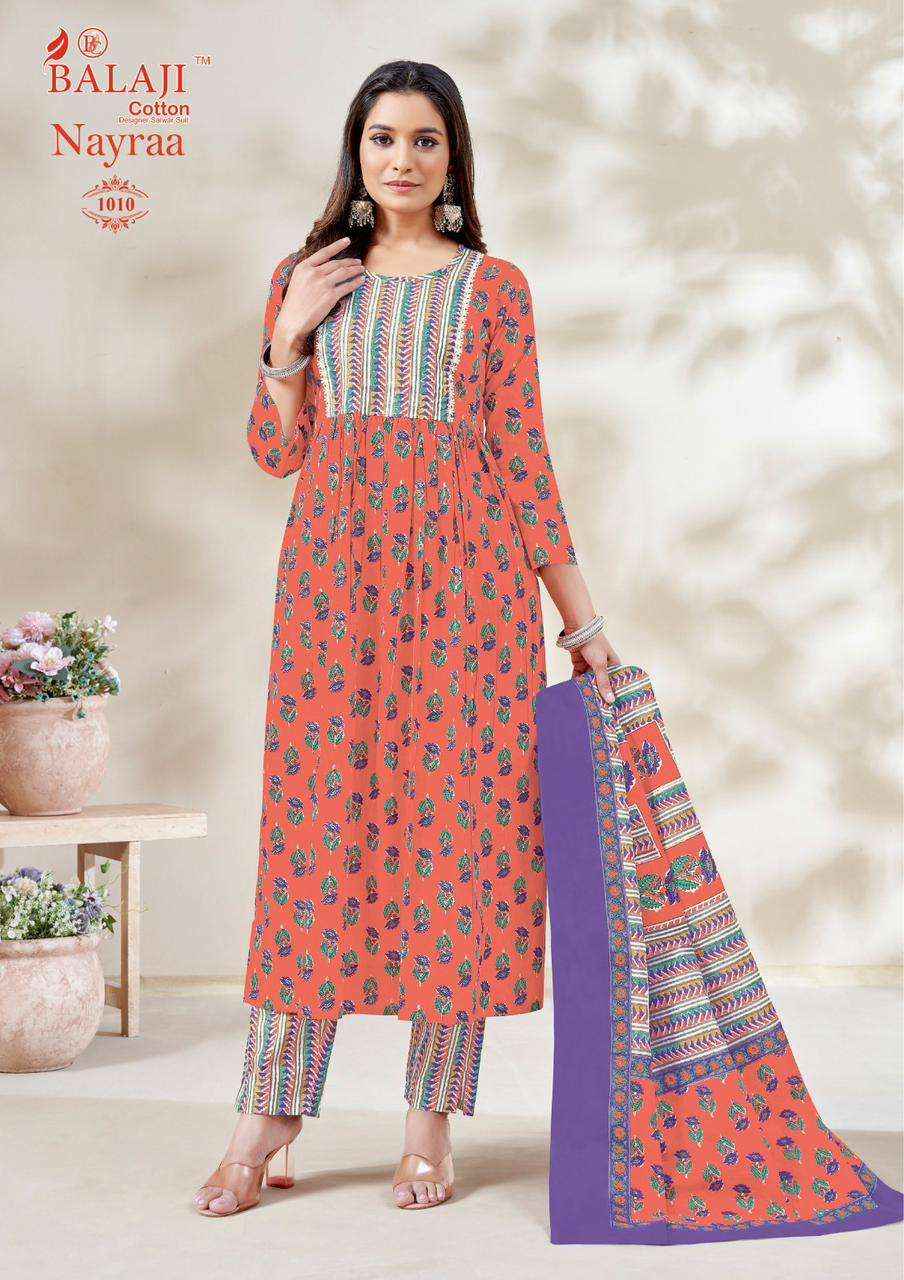 Balaji Cotton Nayraa Vol 1 Cotton Nayra Style Readymade Suits ( 12 Pcs Catalog )