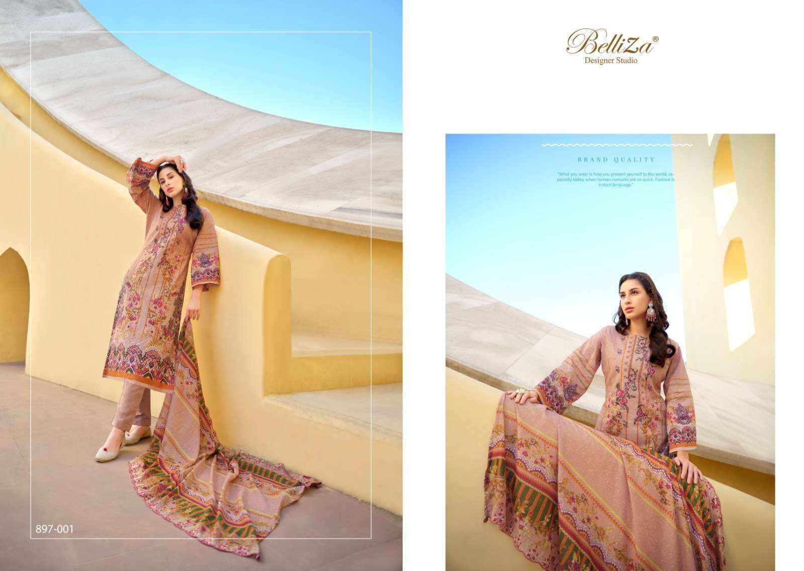 BELLIZA DESIGNER GUZARISH VOL 5 COTTON SALWAR SUITS ( 8 PCS CATALOG )