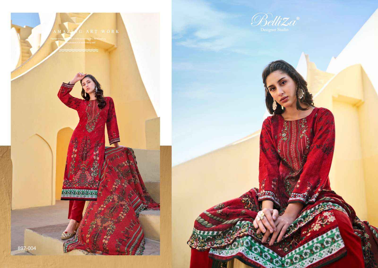 BELLIZA DESIGNER GUZARISH VOL 5 COTTON SALWAR SUITS ( 8 PCS CATALOG )