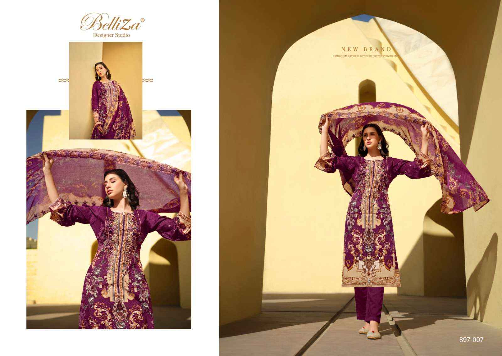 BELLIZA DESIGNER GUZARISH VOL 5 COTTON SALWAR SUITS ( 8 PCS CATALOG )