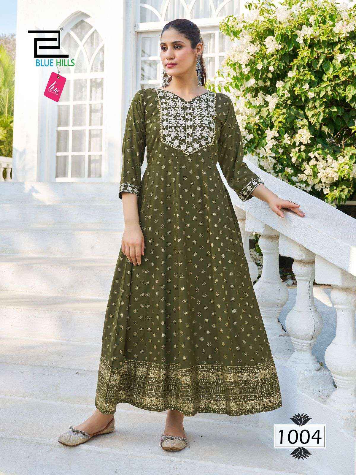 BLUE HILLS BLOCK BUSTER DESIGNER ANARKALI LONG GOWN ( 8 PCS CATALOG )