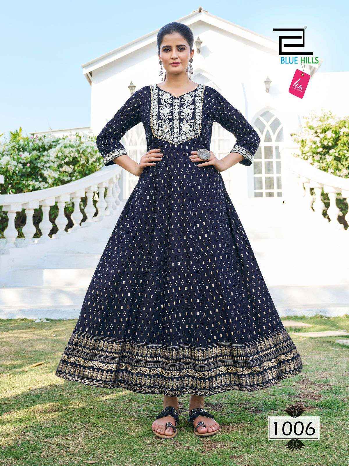 BLUE HILLS BLOCK BUSTER DESIGNER ANARKALI LONG GOWN ( 8 PCS CATALOG )