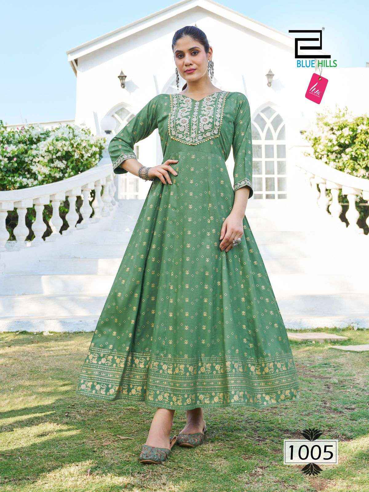 BLUE HILLS BLOCK BUSTER DESIGNER ANARKALI LONG GOWN ( 8 PCS CATALOG )