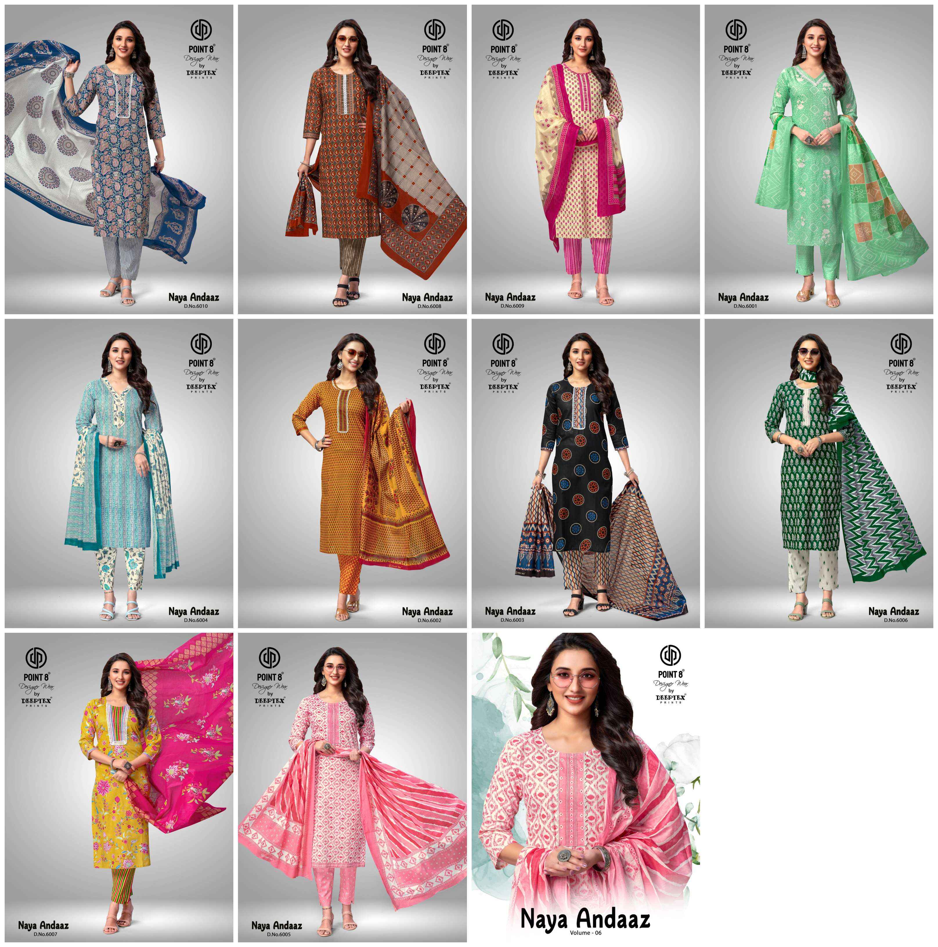 DEEPTEX PRINTS NAYA ANDAAZ VOL 6 COTTON KURTI COMBO SET ( 10 PCS CATALOG )