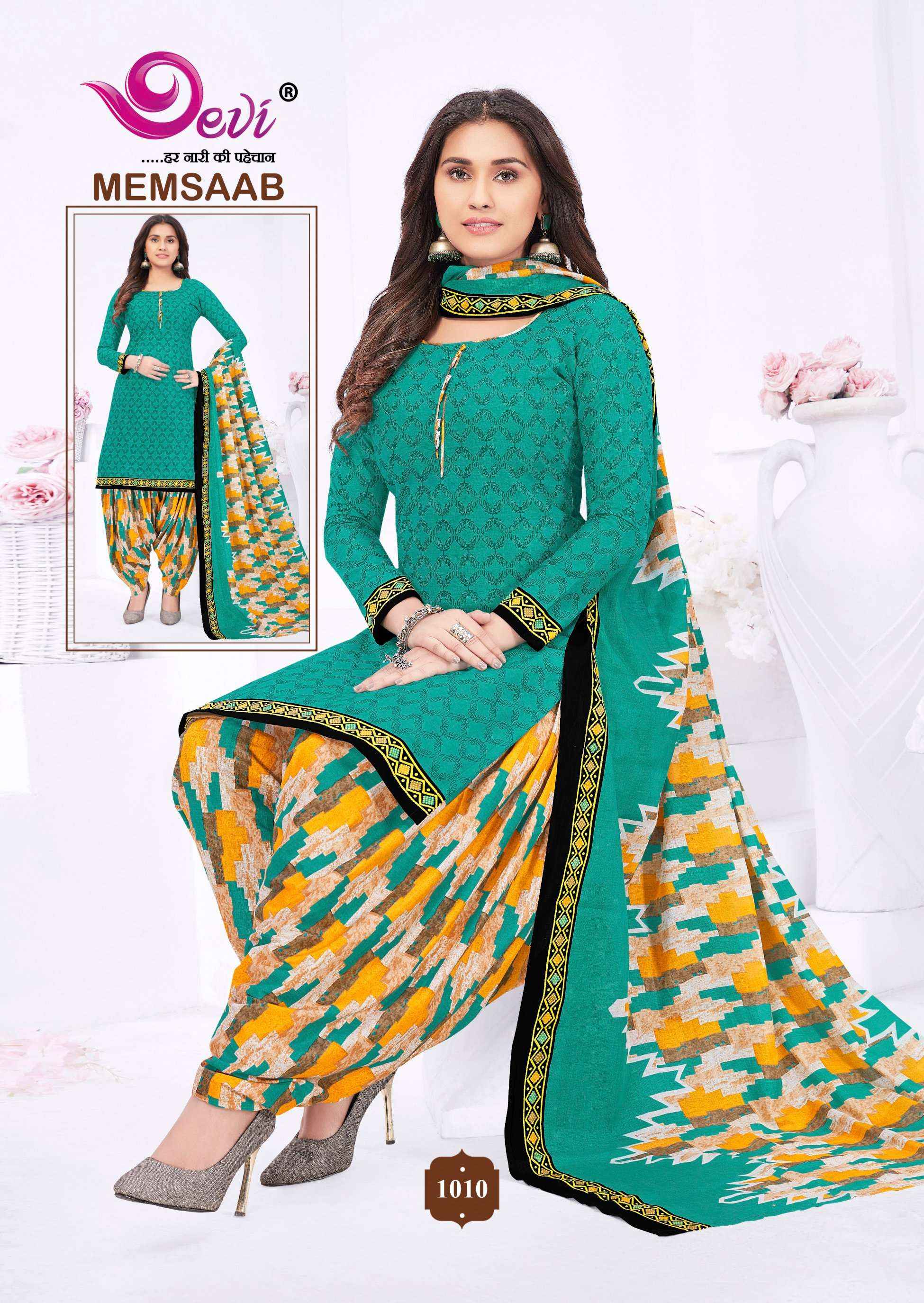 DEVI FASHION MEMSAAB VOL 8 COTTON PATIYALA SUITs ( 12 PCS CATALOG )