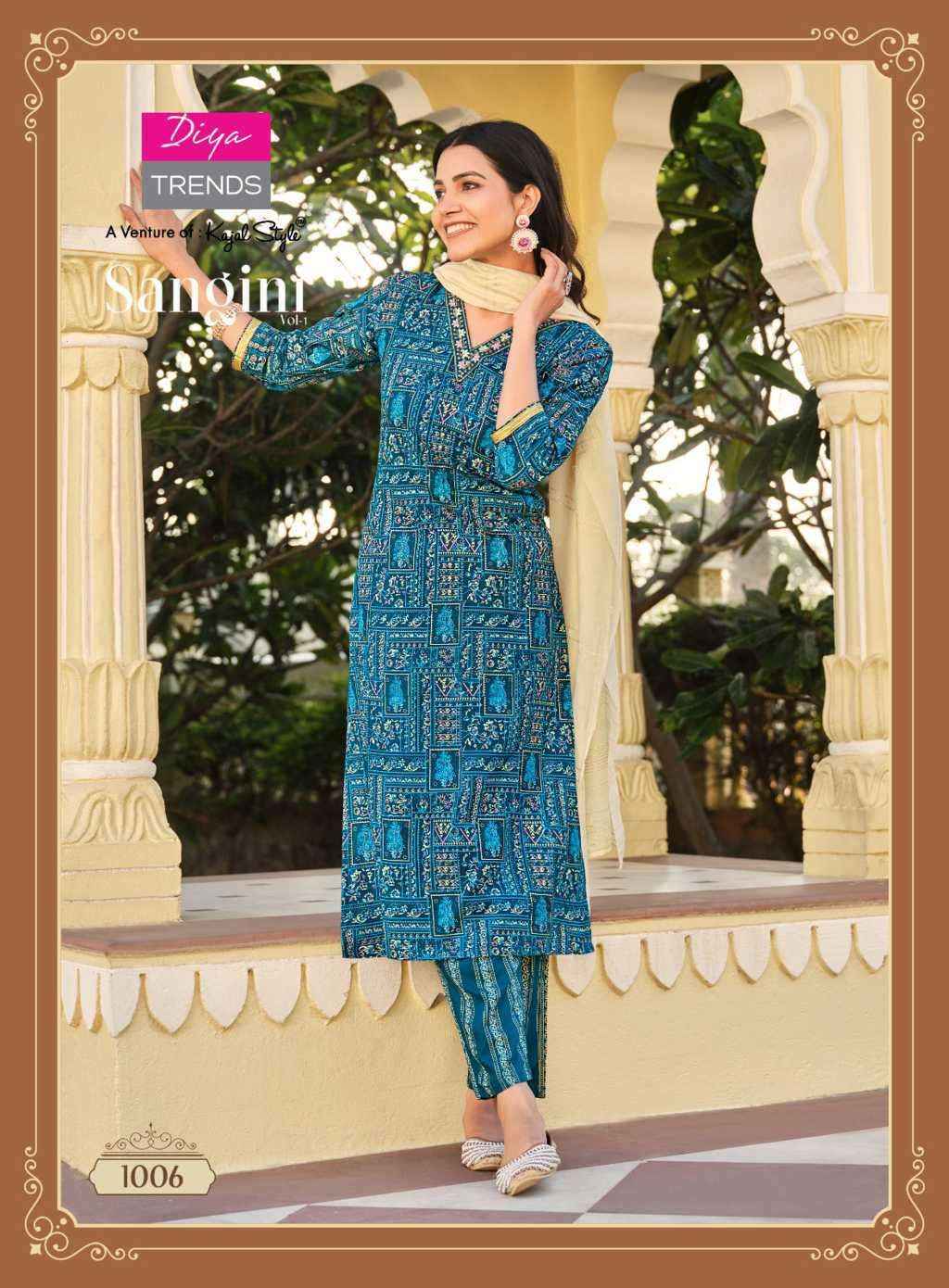 DIYA TRENDS SANGINI VOL 1 READYMADE COMBO SET ( 10 PCS CATALOG )