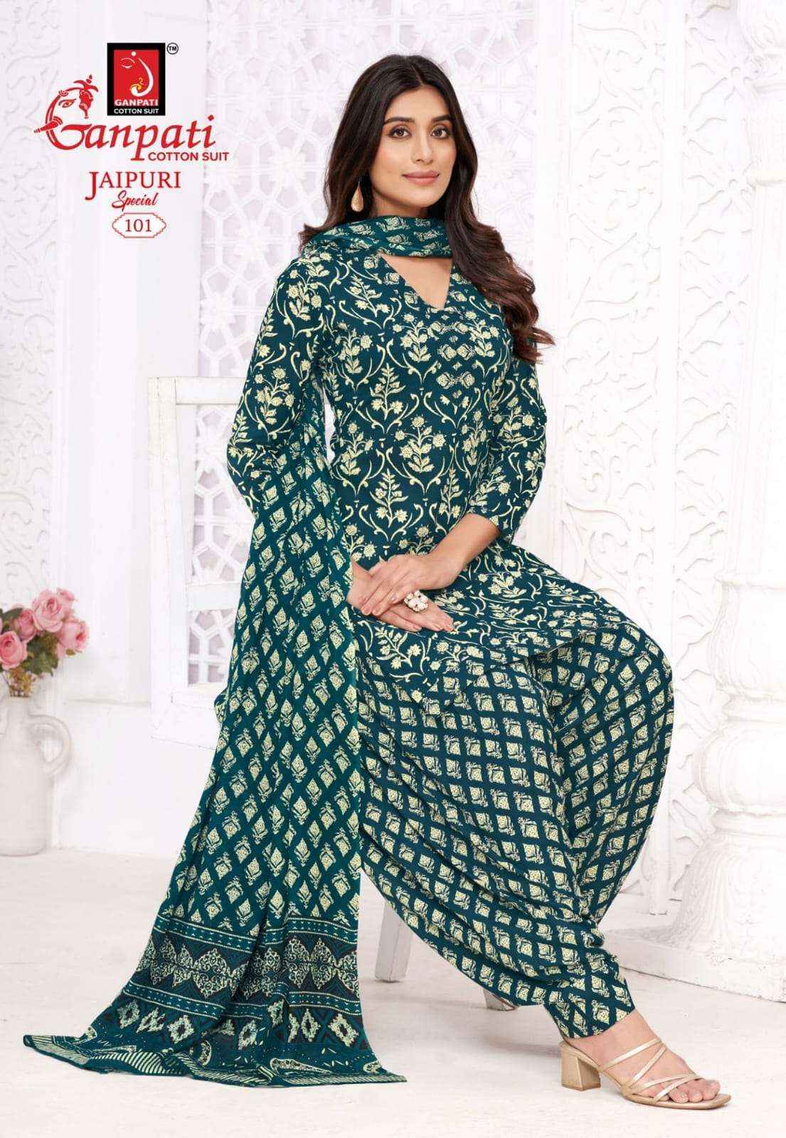 GANPATI JAIPURI PATIYALA SPECIAL VOL 10 READYMADE SUITS ( 15 PCS CATALOG )