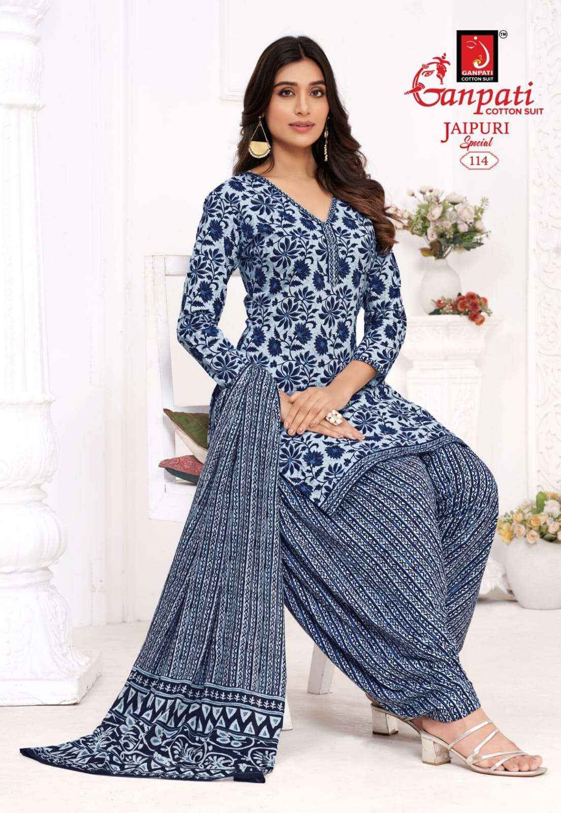 GANPATI JAIPURI PATIYALA SPECIAL VOL 10 READYMADE SUITS ( 15 PCS CATALOG )