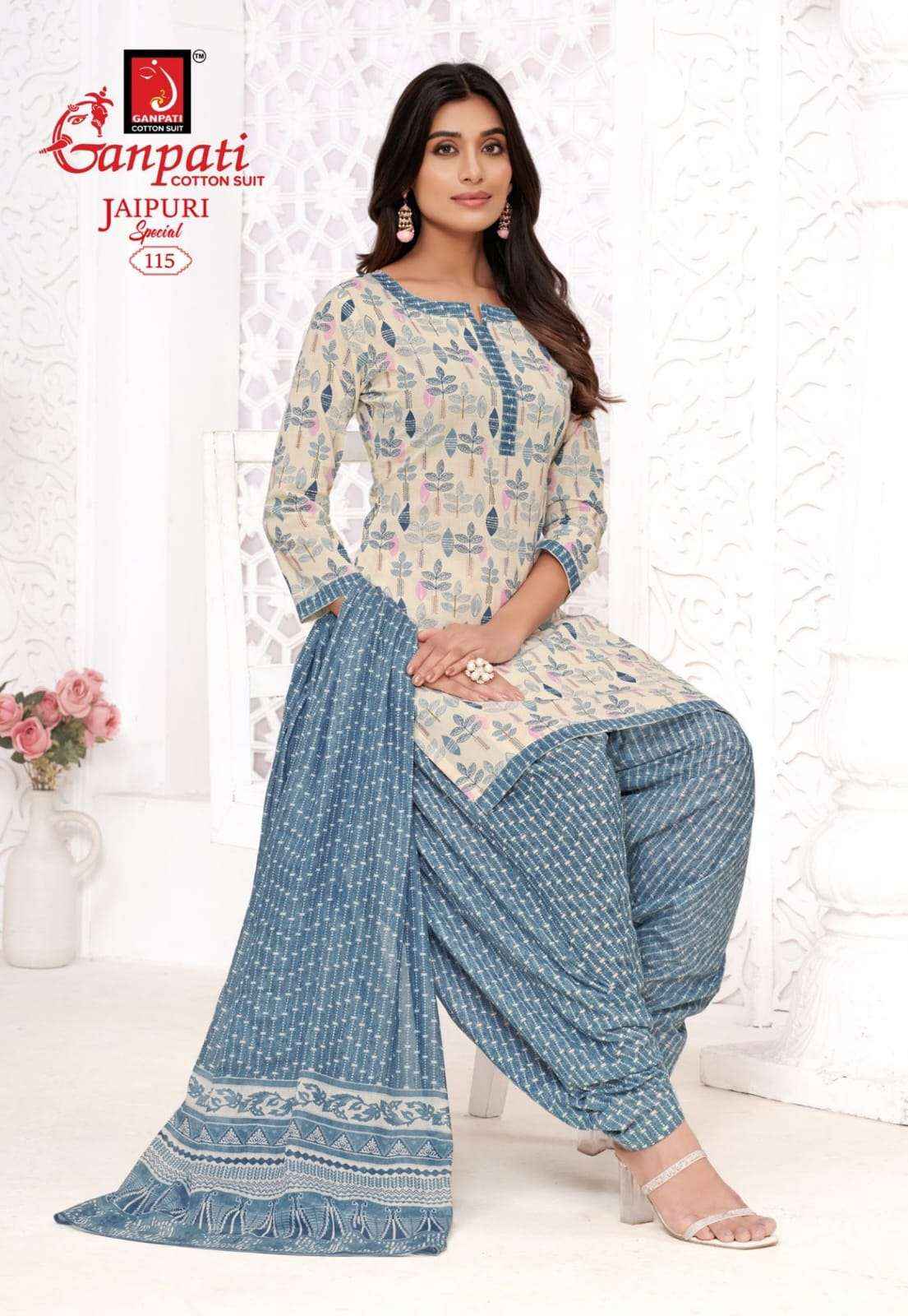 GANPATI JAIPURI PATIYALA SPECIAL VOL 10 READYMADE SUITS ( 15 PCS CATALOG )