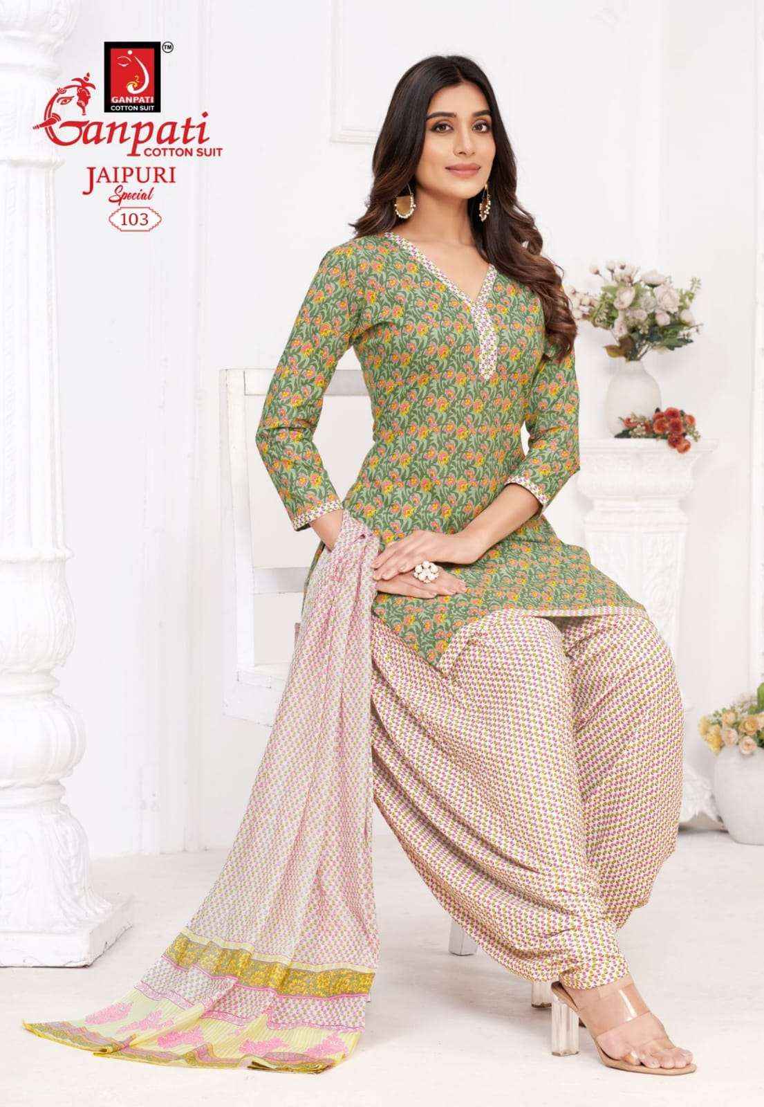 GANPATI JAIPURI PATIYALA SPECIAL VOL 10 READYMADE SUITS ( 15 PCS CATALOG )