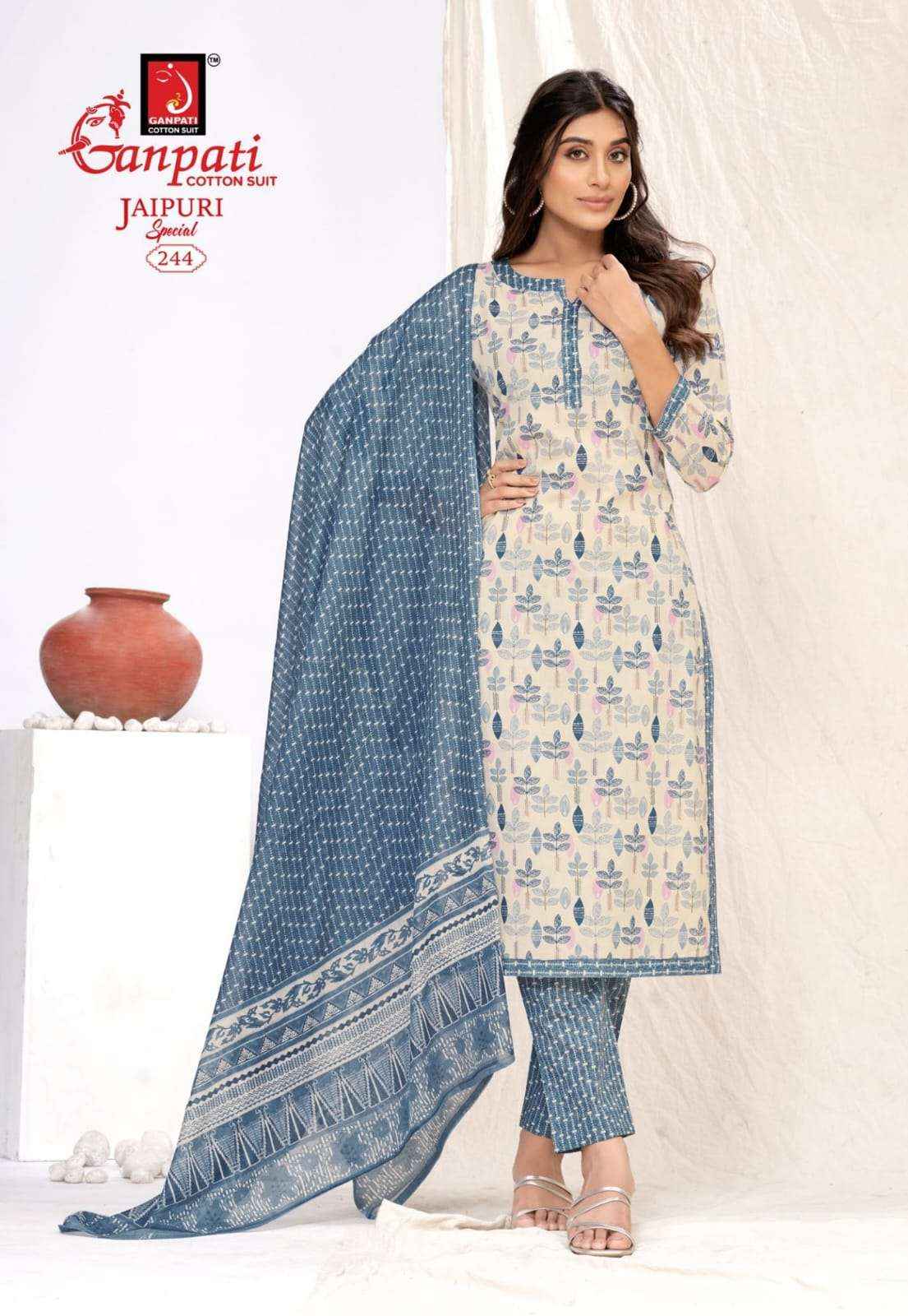 GANPATI JAIPURI SPECIAL VOL 10 READYMADE SUITS ( 15 PCS CATALOG )