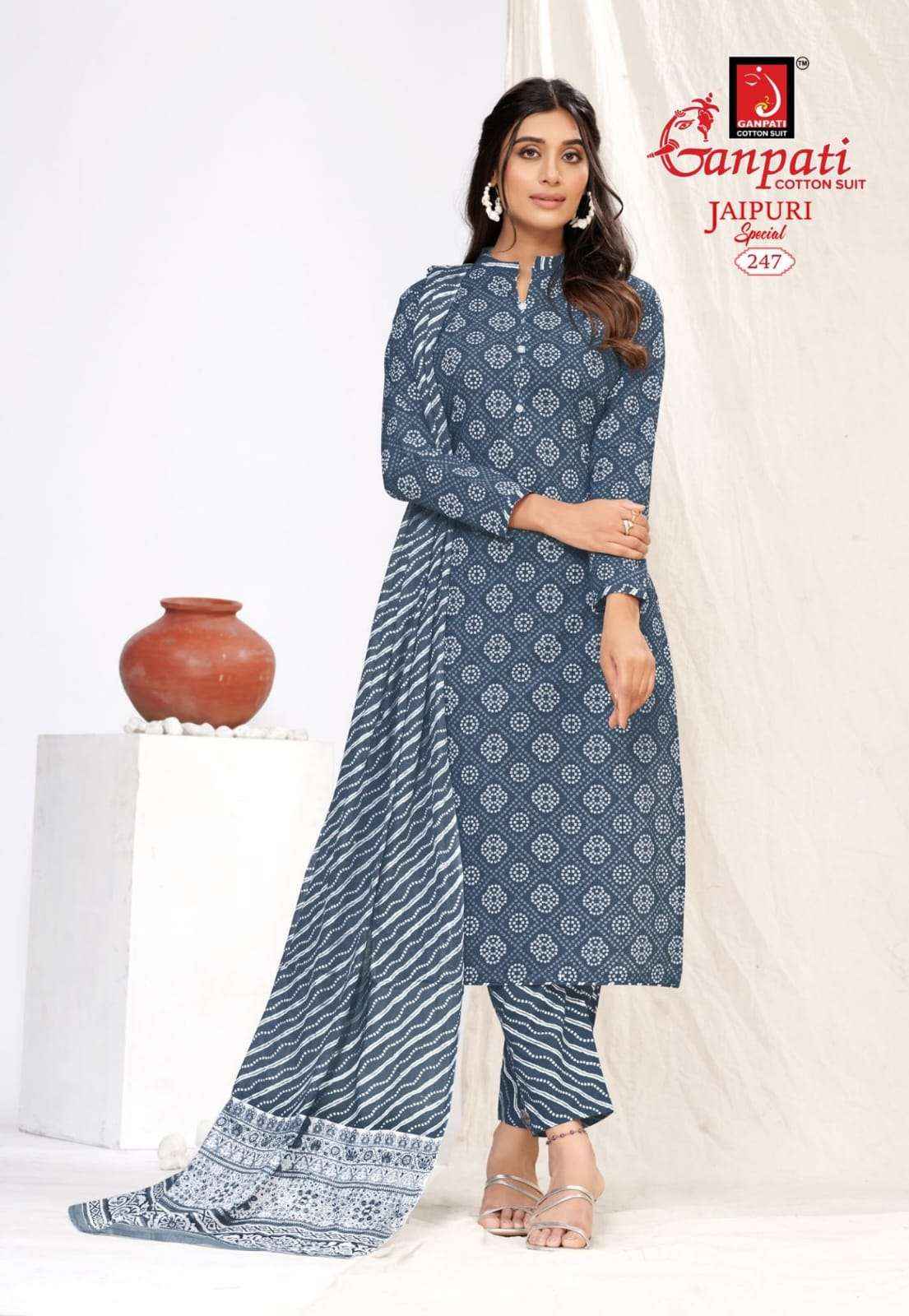 GANPATI JAIPURI SPECIAL VOL 10 READYMADE SUITS ( 15 PCS CATALOG )