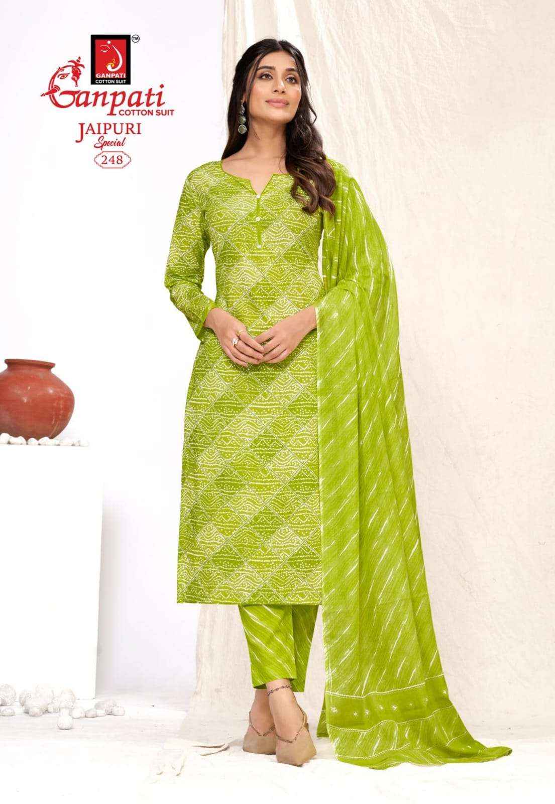 GANPATI JAIPURI SPECIAL VOL 10 READYMADE SUITS ( 15 PCS CATALOG )