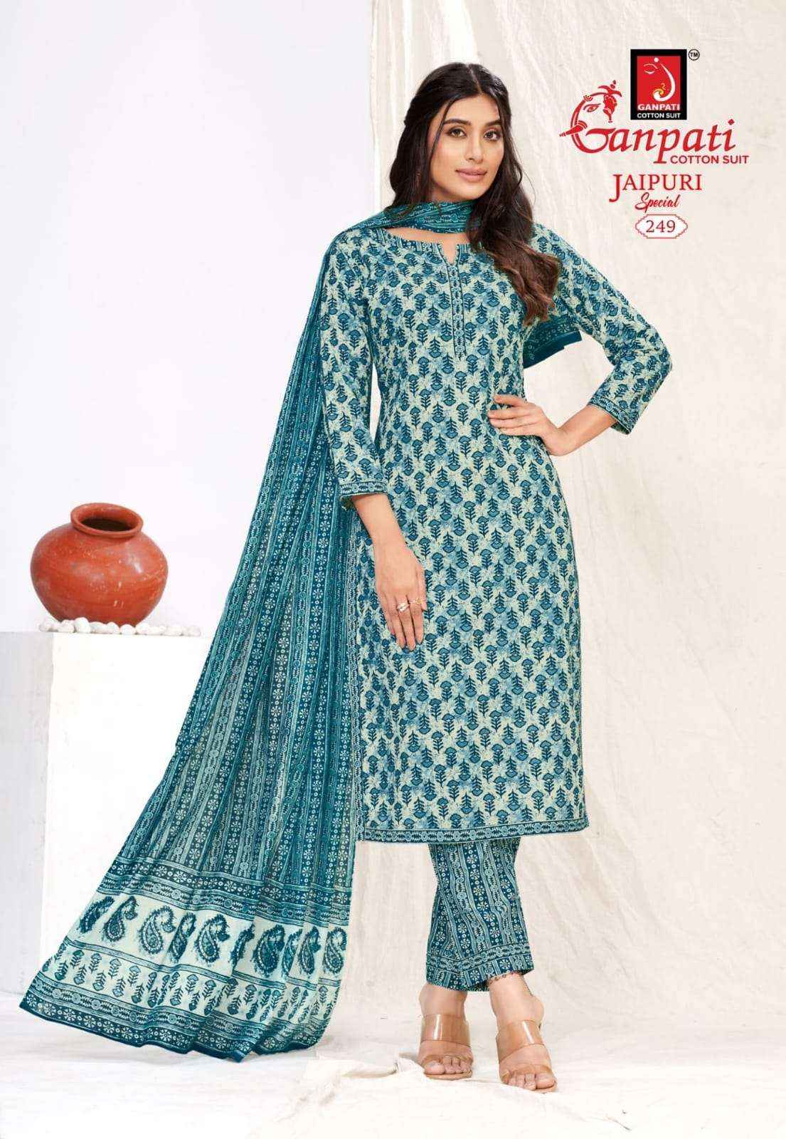 GANPATI JAIPURI SPECIAL VOL 10 READYMADE SUITS ( 15 PCS CATALOG )