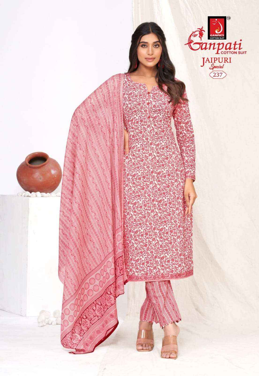 GANPATI JAIPURI SPECIAL VOL 10 READYMADE SUITS ( 15 PCS CATALOG )