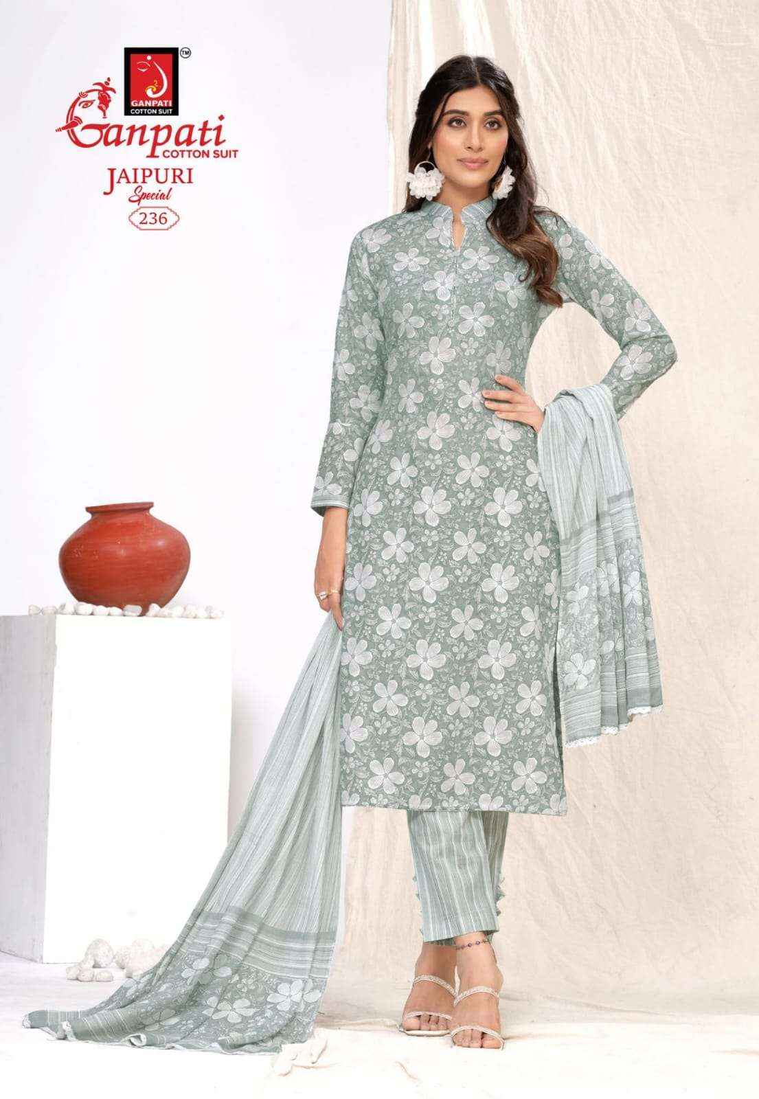 GANPATI JAIPURI SPECIAL VOL 10 READYMADE SUITS ( 15 PCS CATALOG )