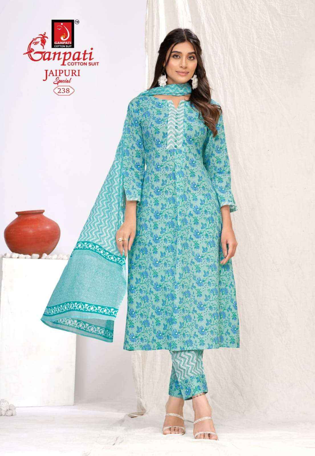 GANPATI JAIPURI SPECIAL VOL 10 READYMADE SUITS ( 15 PCS CATALOG )