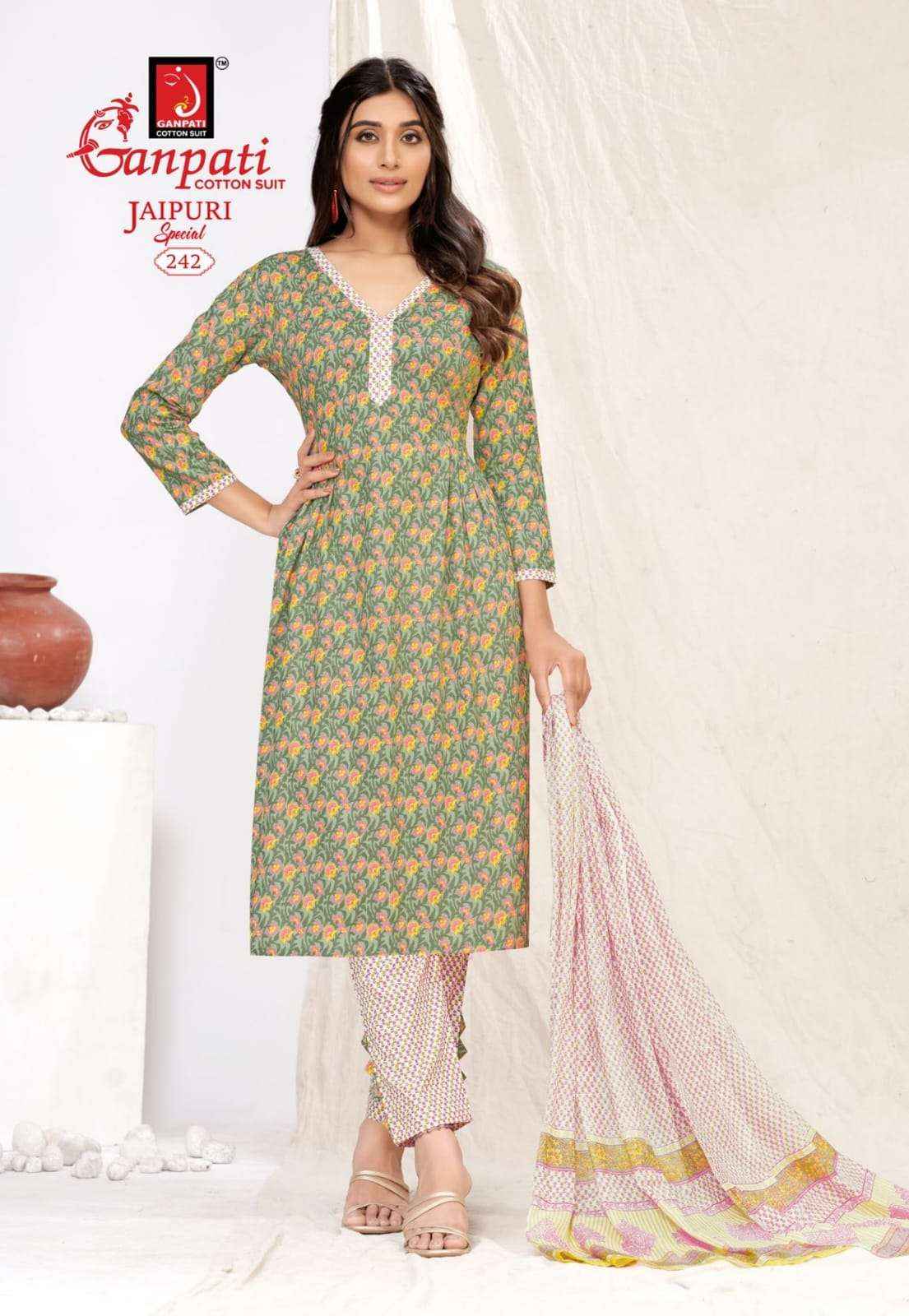 GANPATI JAIPURI SPECIAL VOL 10 READYMADE SUITS ( 15 PCS CATALOG )