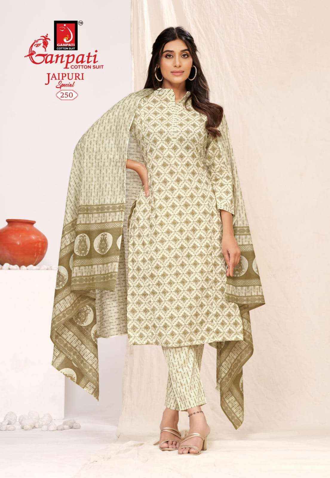 GANPATI JAIPURI SPECIAL VOL 10 READYMADE SUITS ( 15 PCS CATALOG )