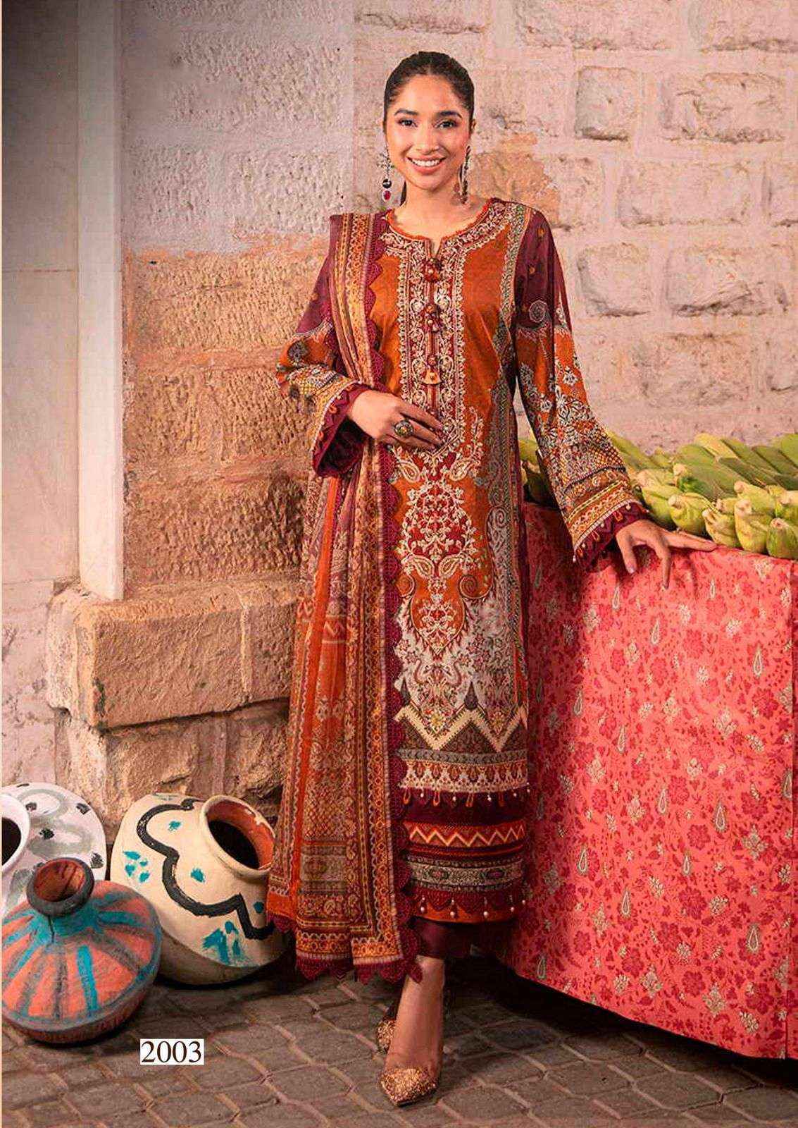 HALA RAMSHA VOL 2 COTTON PAKISTANI DRESS MATERIAL ( 6 PCS CATALOG )