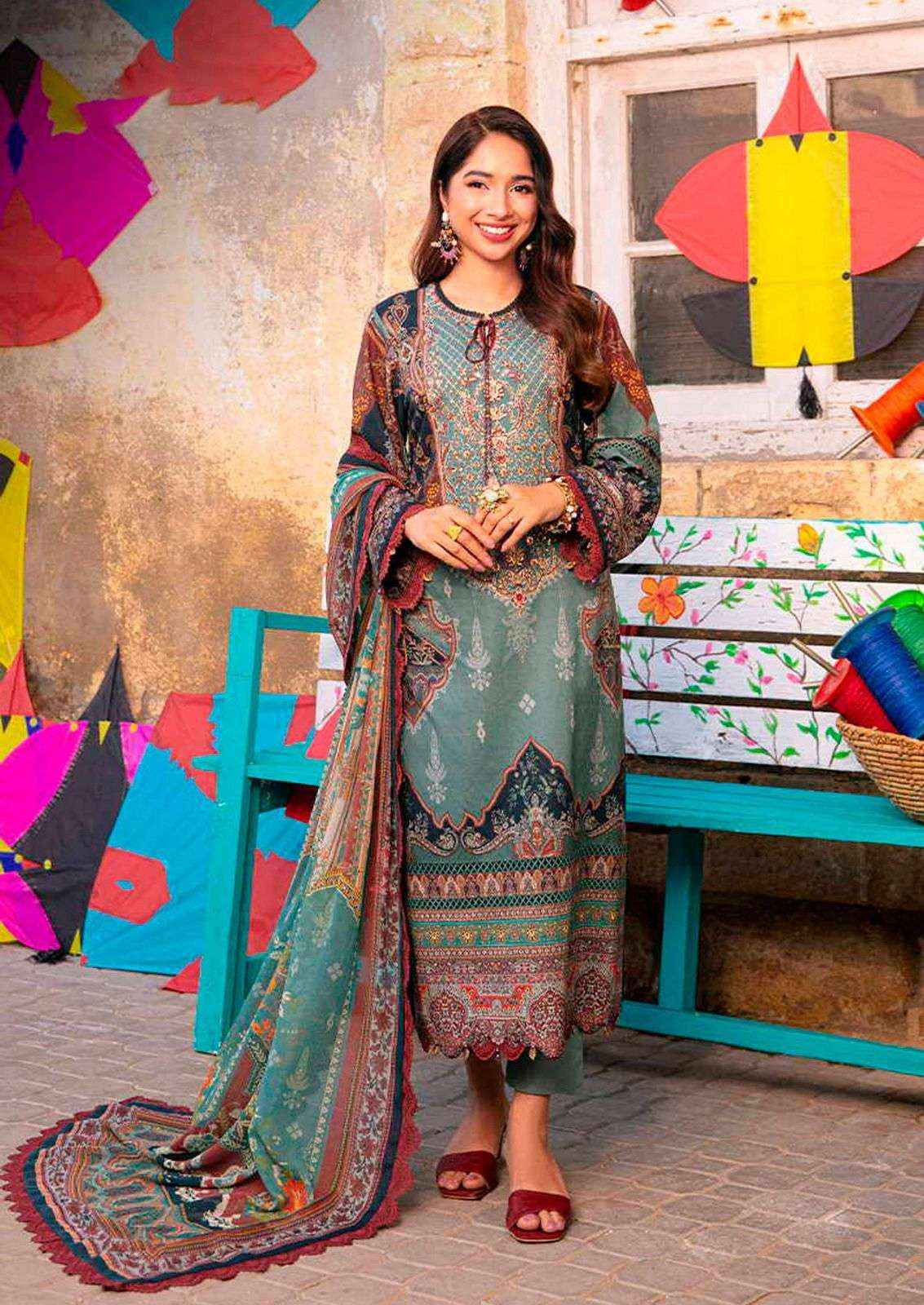 HALA RAMSHA VOL 2 COTTON PAKISTANI DRESS MATERIAL ( 6 PCS CATALOG )