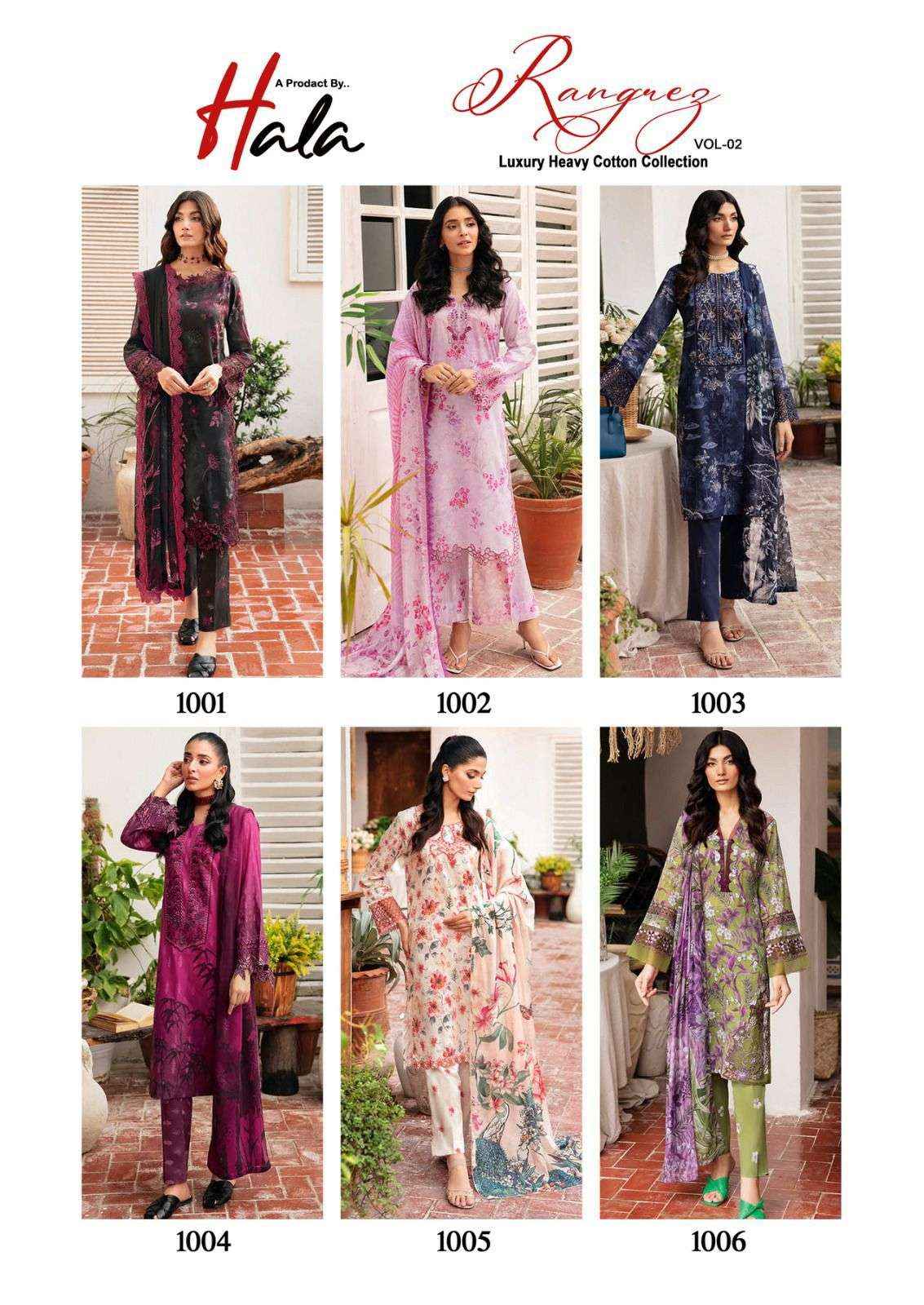 HALA RANGREZ VOL 2 COTTON KARACHI PRINT SUITS ( 6 PCS CATALOG )