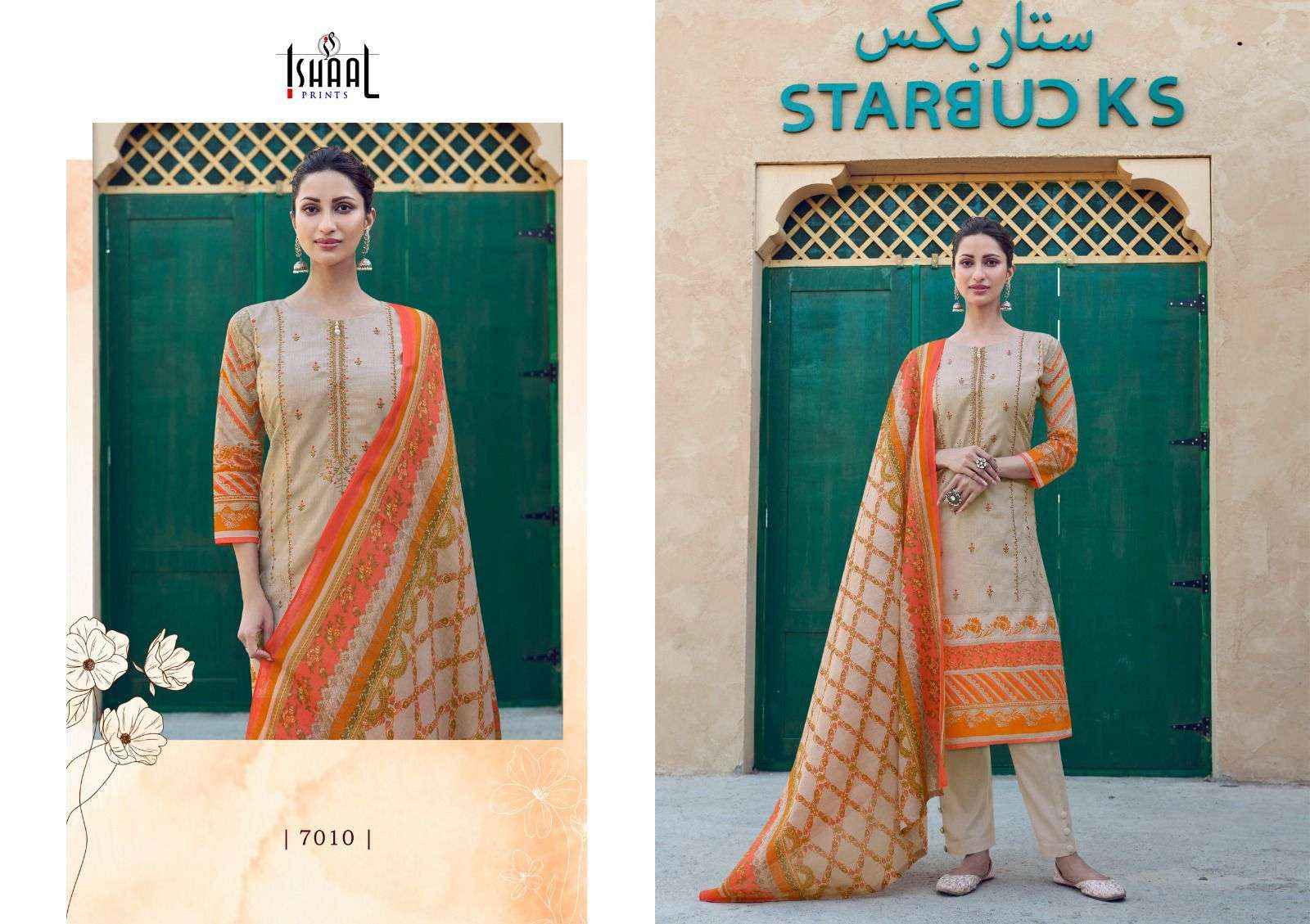 ISHAAL PRINTS EMBROIDERED VOL 7 UNSTITCHED SALWAR KAMEEZ ( 10 PCS CATALOG )