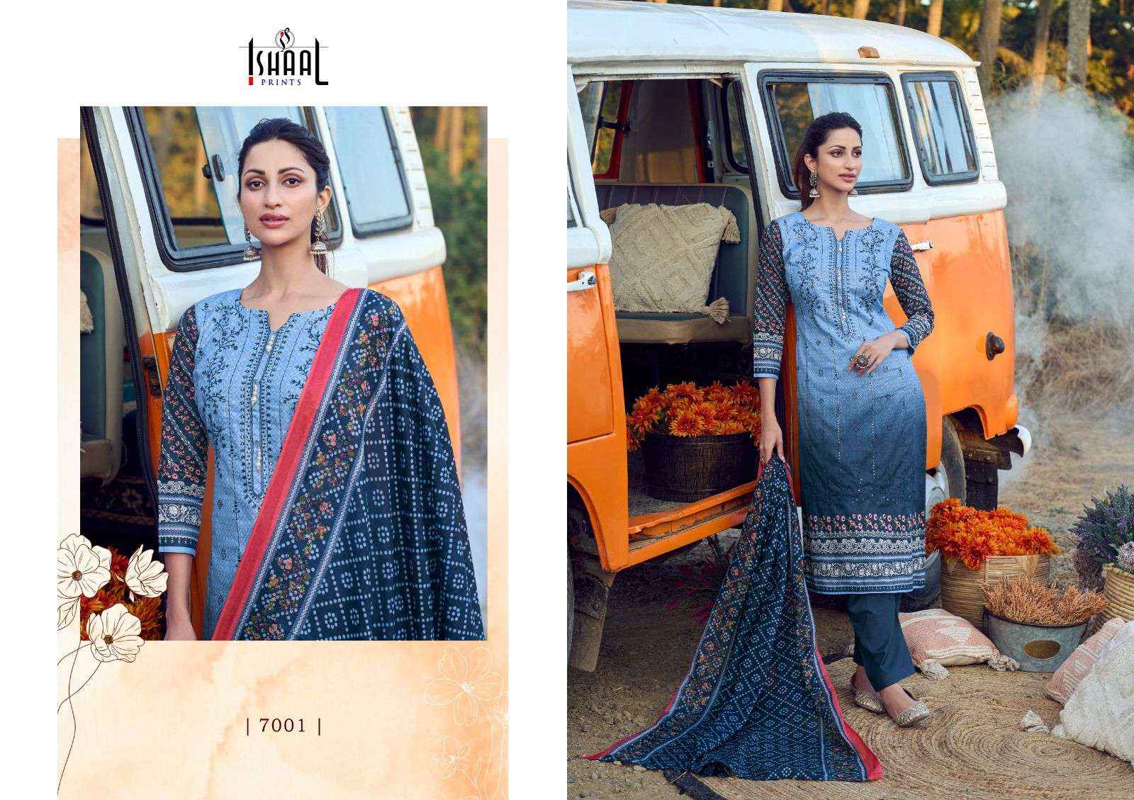 ISHAAL PRINTS EMBROIDERED VOL 7 UNSTITCHED SALWAR KAMEEZ ( 10 PCS CATALOG )