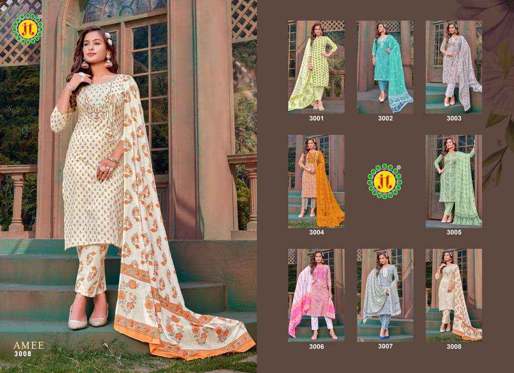 JT COTTON AMEE VOL-3 LAWN COTTON READYMADE SUITS ( 8 PCS CATALOG )