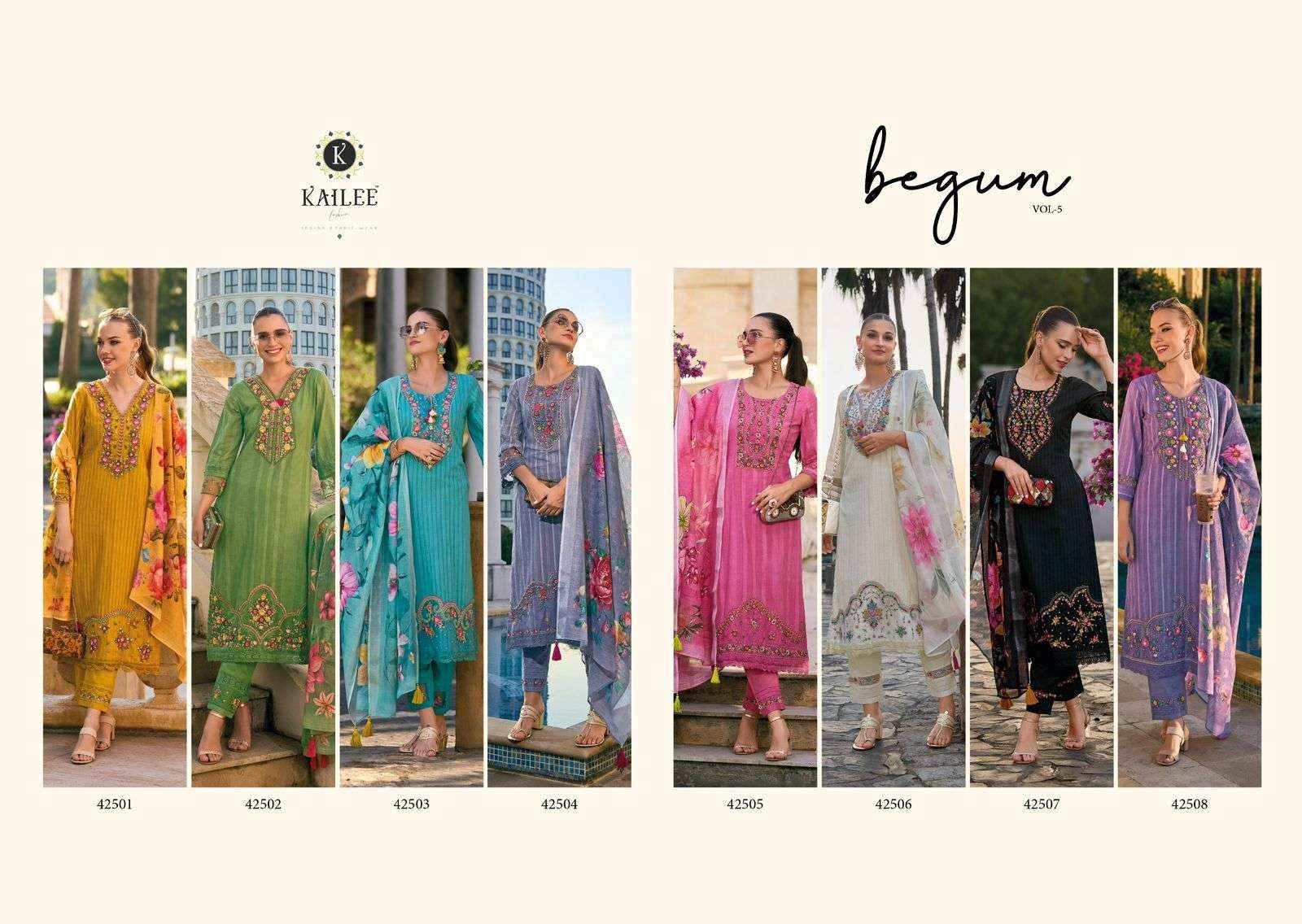 KAILEE FASHION BEGUM VOL 5 COTTON DESIGNER READYMADE SUITS ( 8 PCS CATALOG )