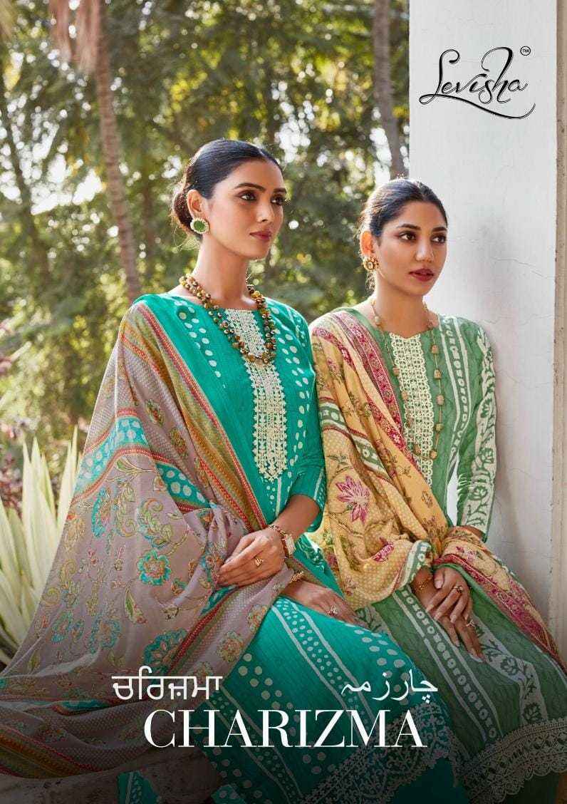 LEVISHA CHARIZMA LAWN COTTON UNSTITCH SALWAR KAMEEZ ( 8 PCS CATALOG )