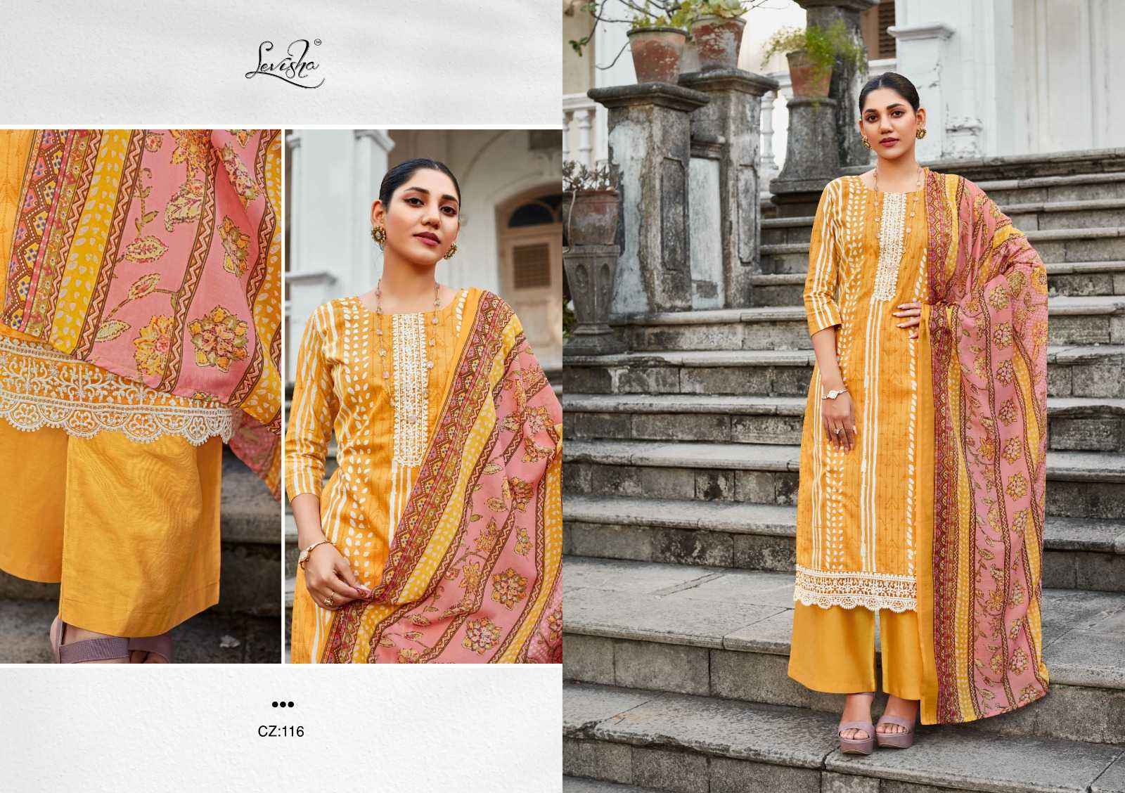 LEVISHA CHARIZMA LAWN COTTON UNSTITCH SALWAR KAMEEZ ( 8 PCS CATALOG )