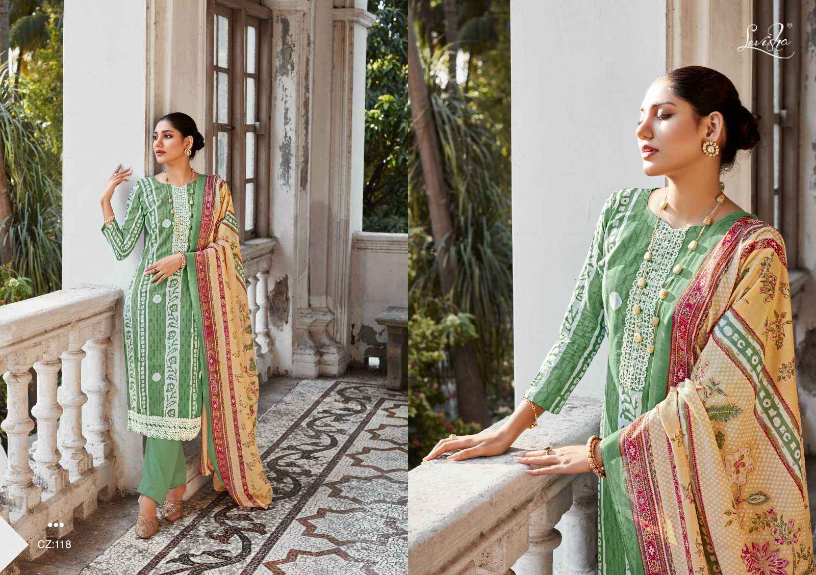 LEVISHA CHARIZMA LAWN COTTON UNSTITCH SALWAR KAMEEZ ( 8 PCS CATALOG )