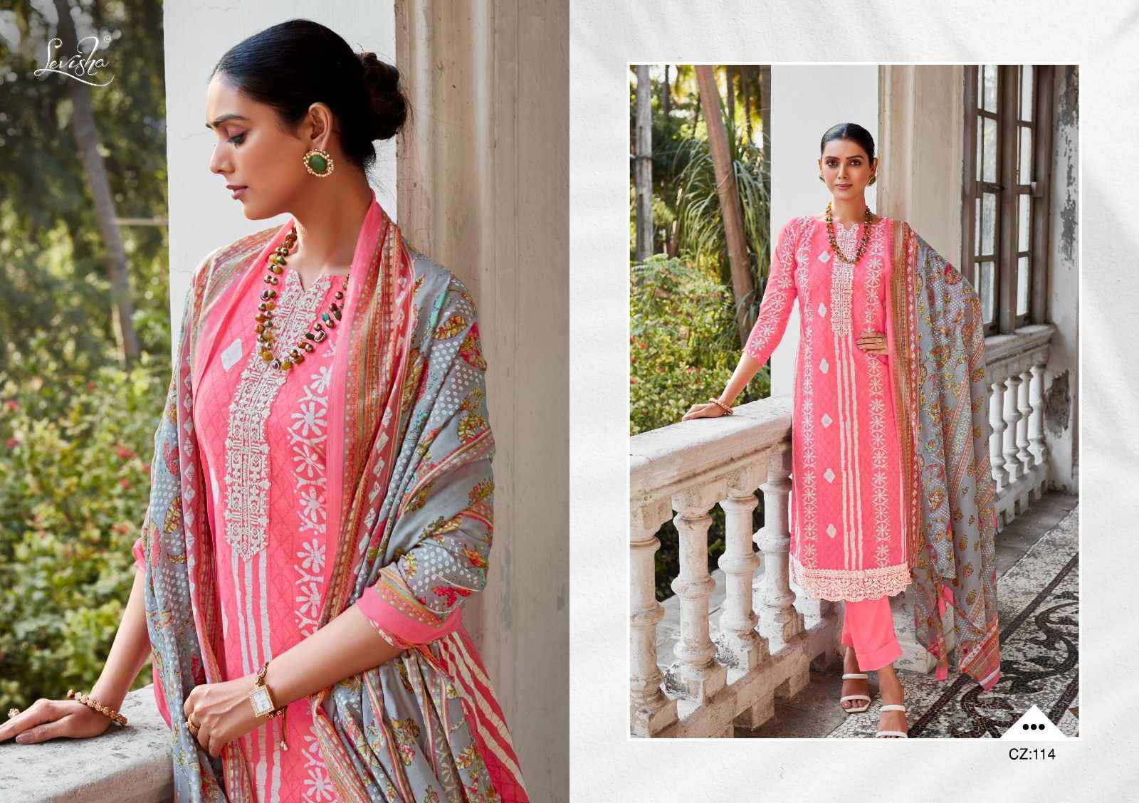 LEVISHA CHARIZMA LAWN COTTON UNSTITCH SALWAR KAMEEZ ( 8 PCS CATALOG )