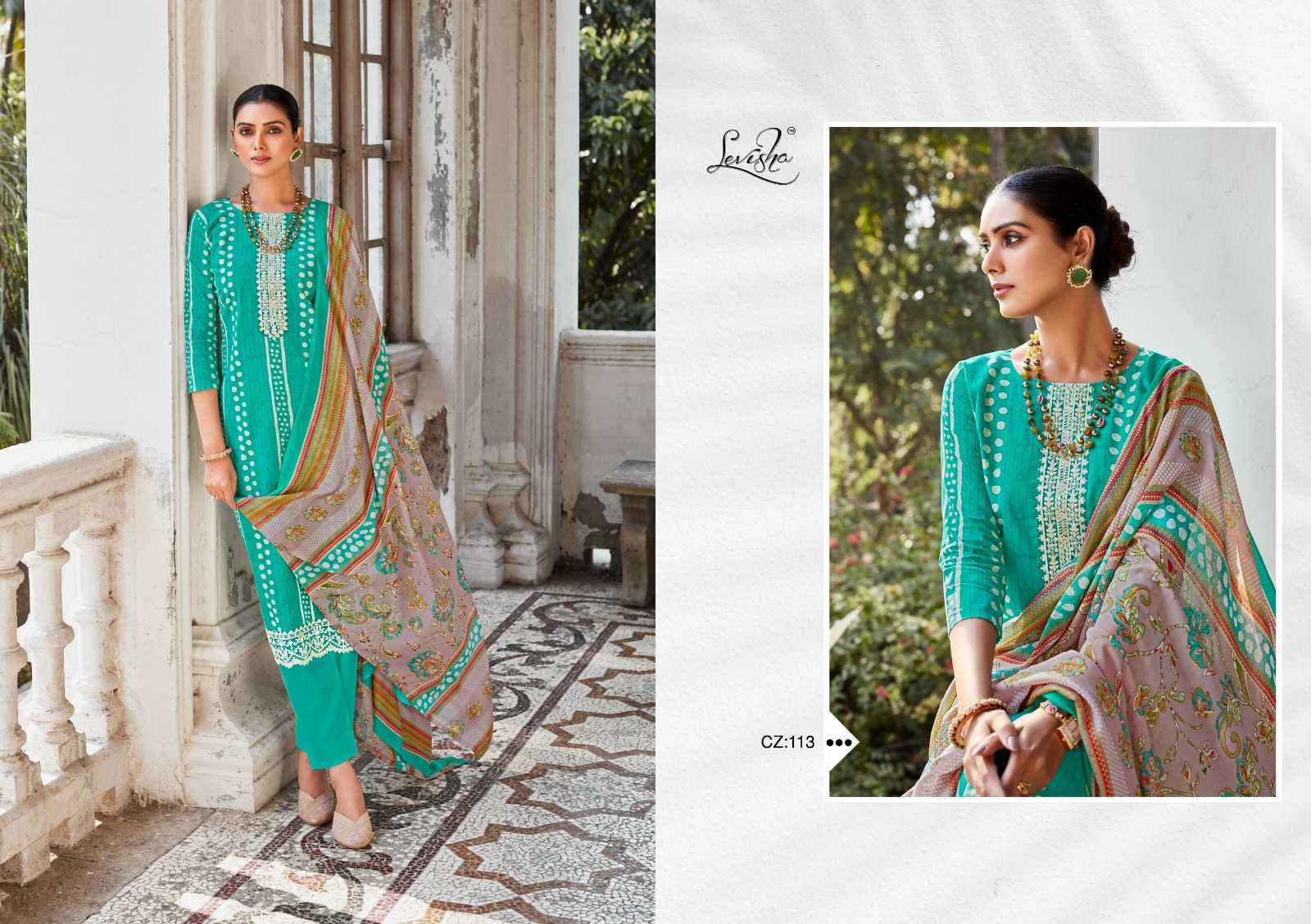 LEVISHA CHARIZMA LAWN COTTON UNSTITCH SALWAR KAMEEZ ( 8 PCS CATALOG )