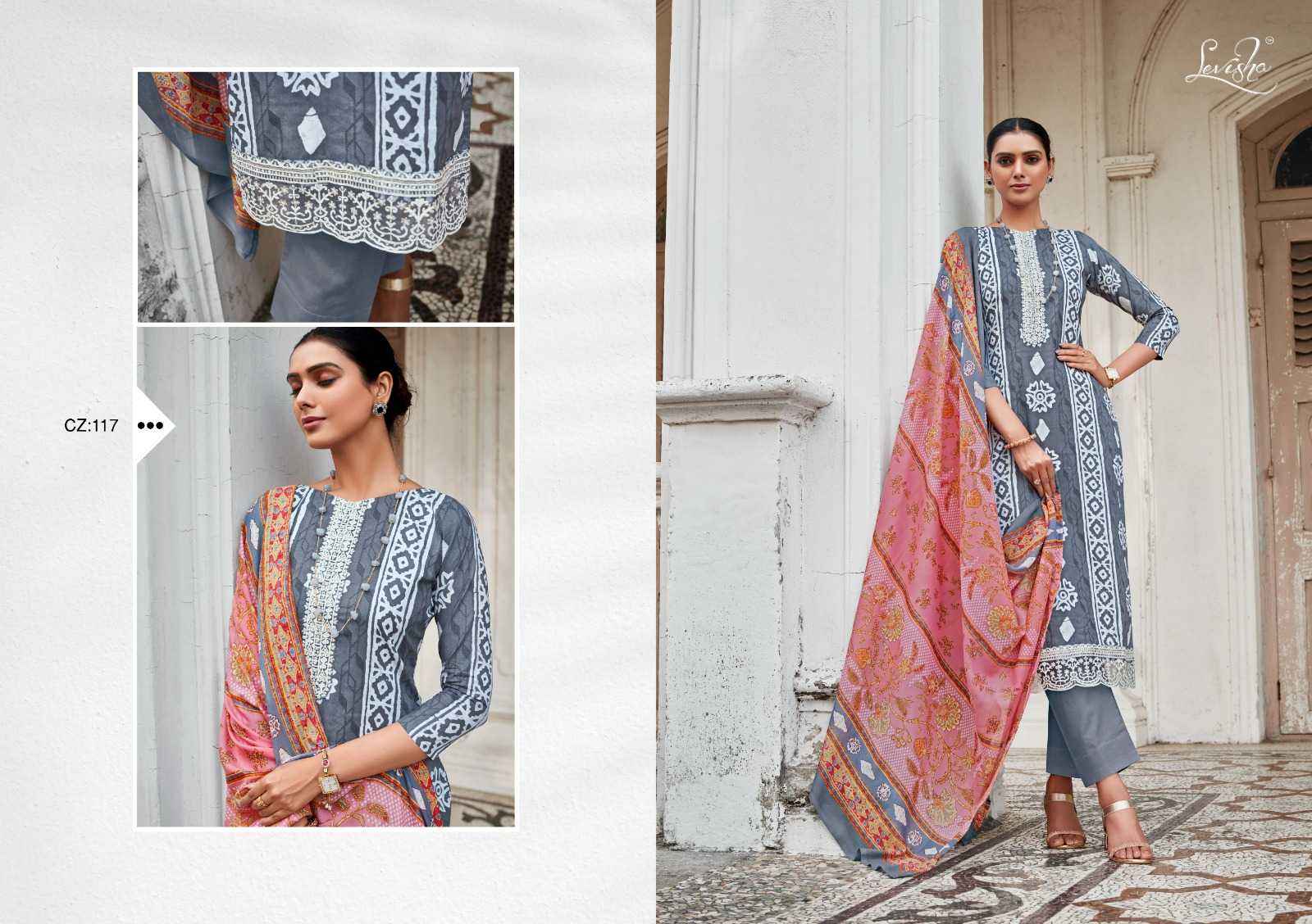 LEVISHA CHARIZMA LAWN COTTON UNSTITCH SALWAR KAMEEZ ( 8 PCS CATALOG )