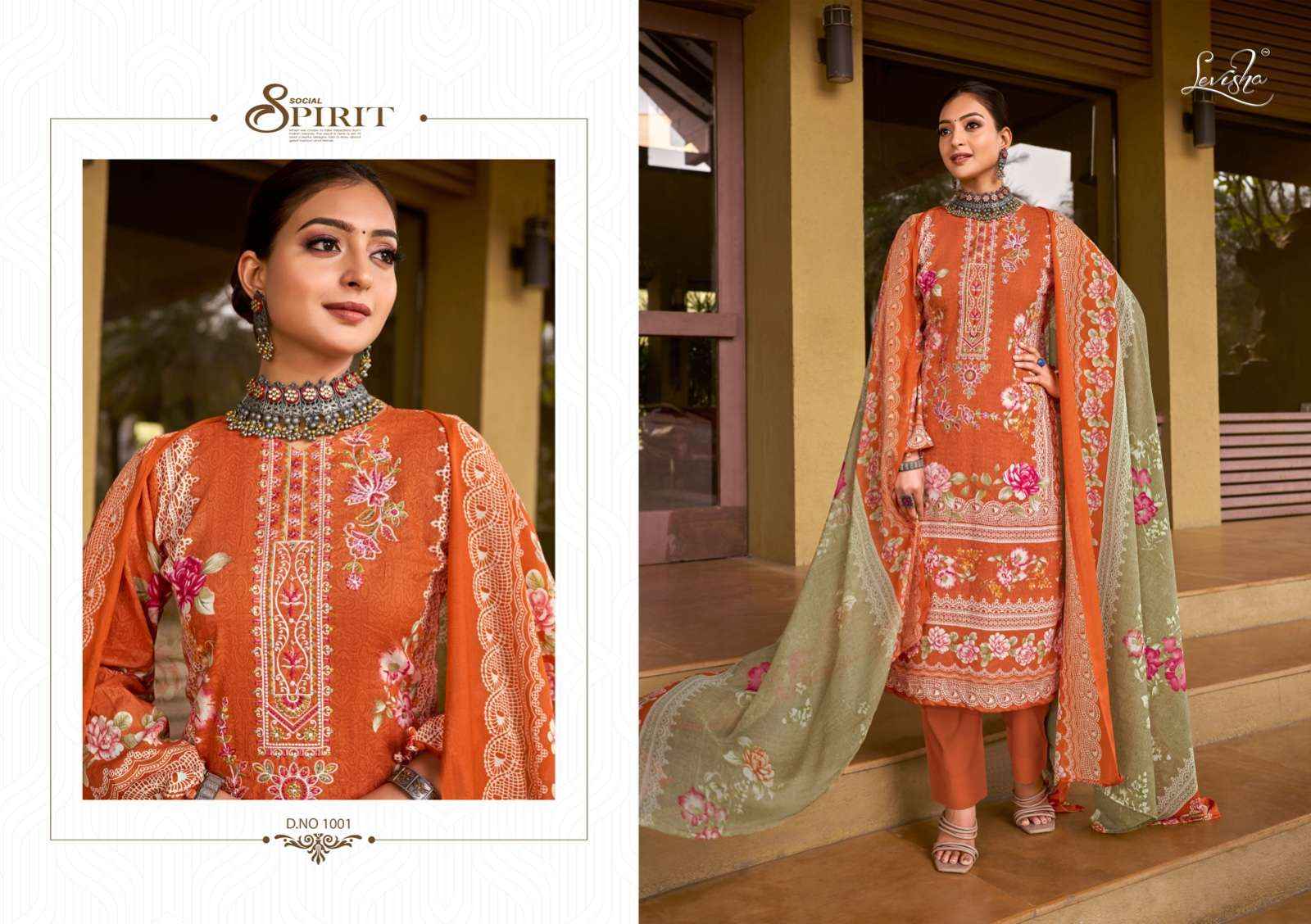 LEVISHA SHEHNAZ COTTON SALWAR KAMEEZ ( 4 PCS CATALOG ) CHIFFON DUPATTA