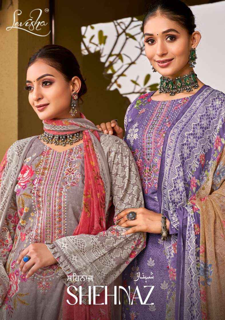 LEVISHA SHEHNAZ COTTON SALWAR SUITS ( 4 PCS CATALOG ) COTTON DUPATTA