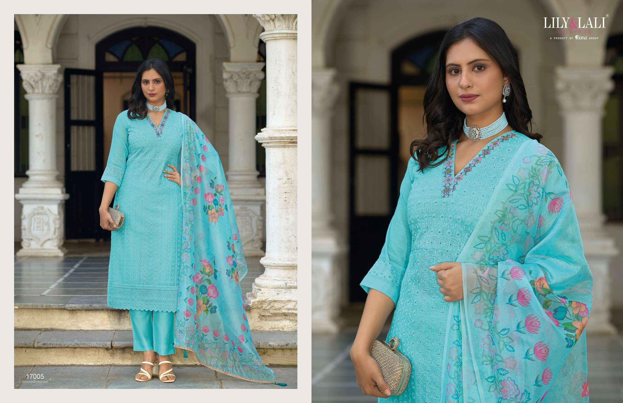 LILY AND LALI KASHISH SCHIFFLI DESIGNER READY MADE SUITS ( 6 PCS CATALOG )