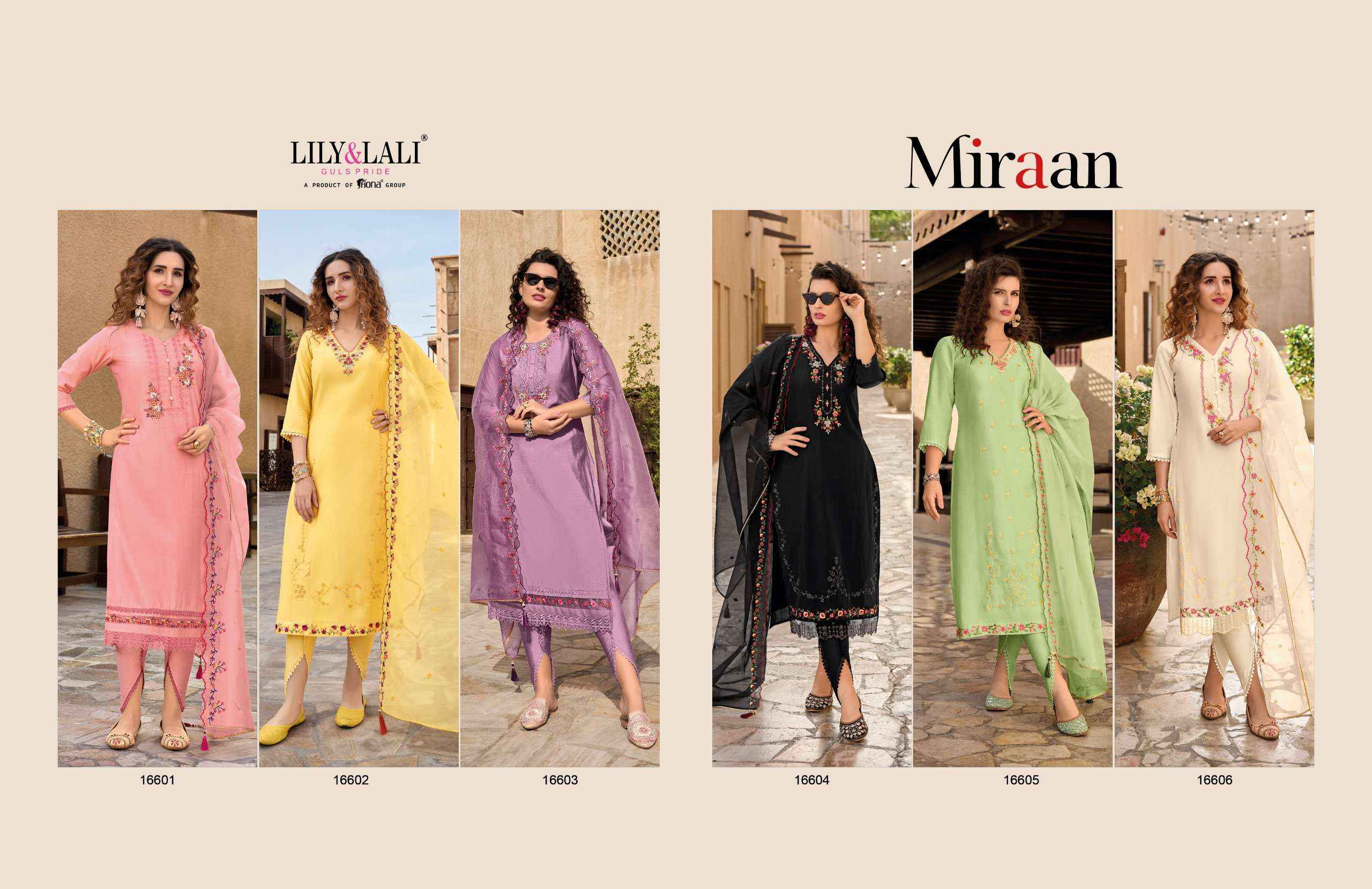 LILY AND LALI MIRAAN DESIGNER SILK SUITS ( 6 PCS CATALOG )