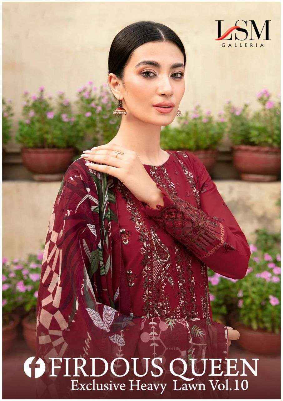 LSM GALLERIA FIRDOUS QUEEN LAWN VOL 10 PAKISTANI SUITS ( 6 PCS CATALOG )