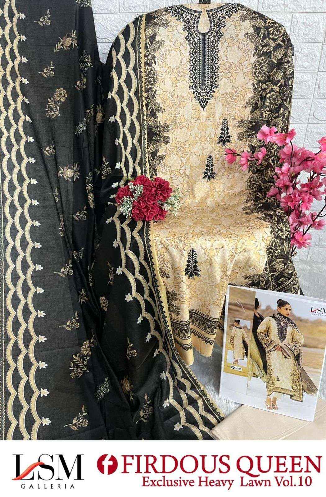 LSM GALLERIA FIRDOUS QUEEN LAWN VOL 10 PAKISTANI SUITS ( 6 PCS CATALOG )