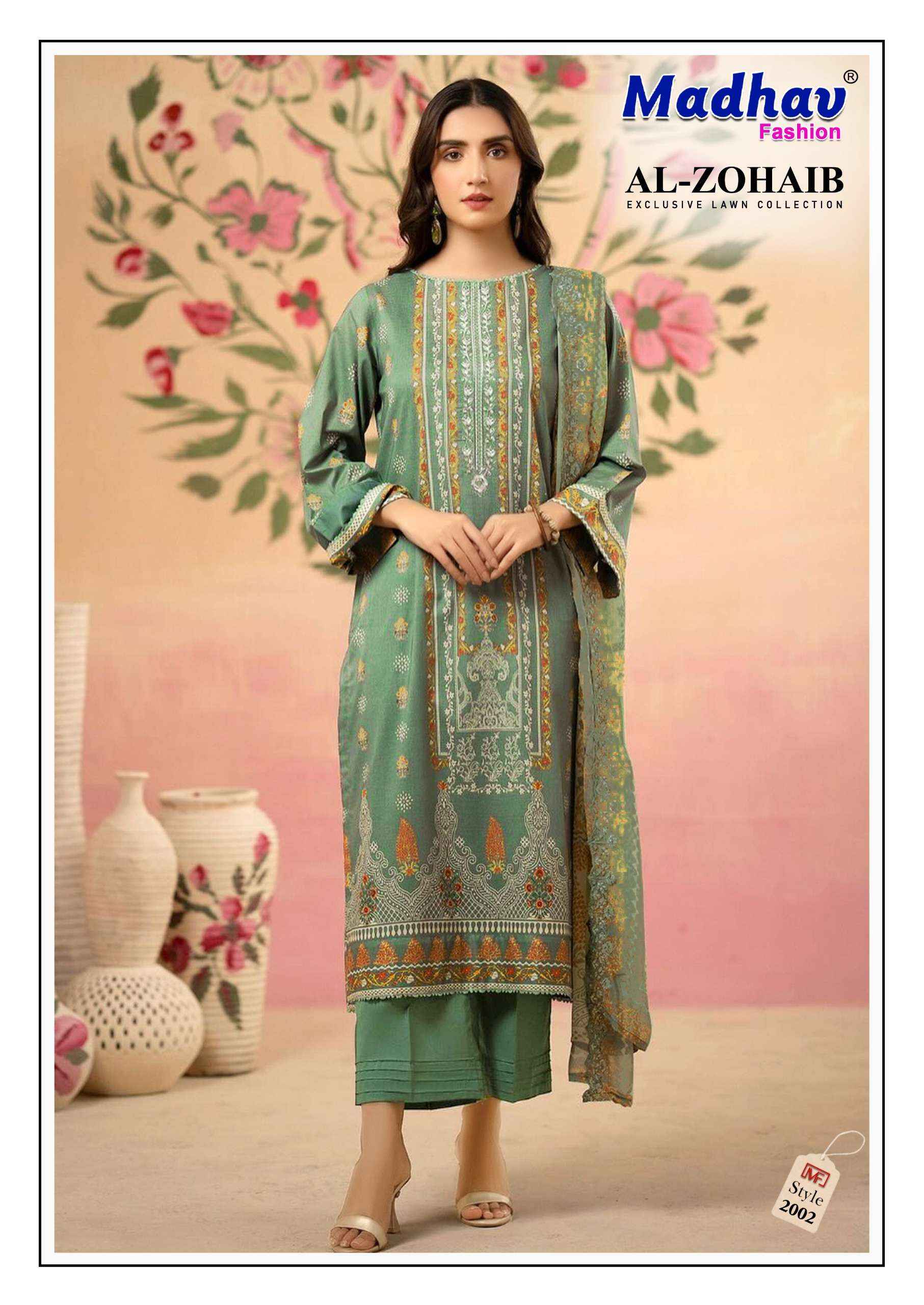 MADHAV FASHION AL ZOHAIB VOL 2 LAWN COTTON PAKISTANI SUITS ( 6 PCS CATALOG )