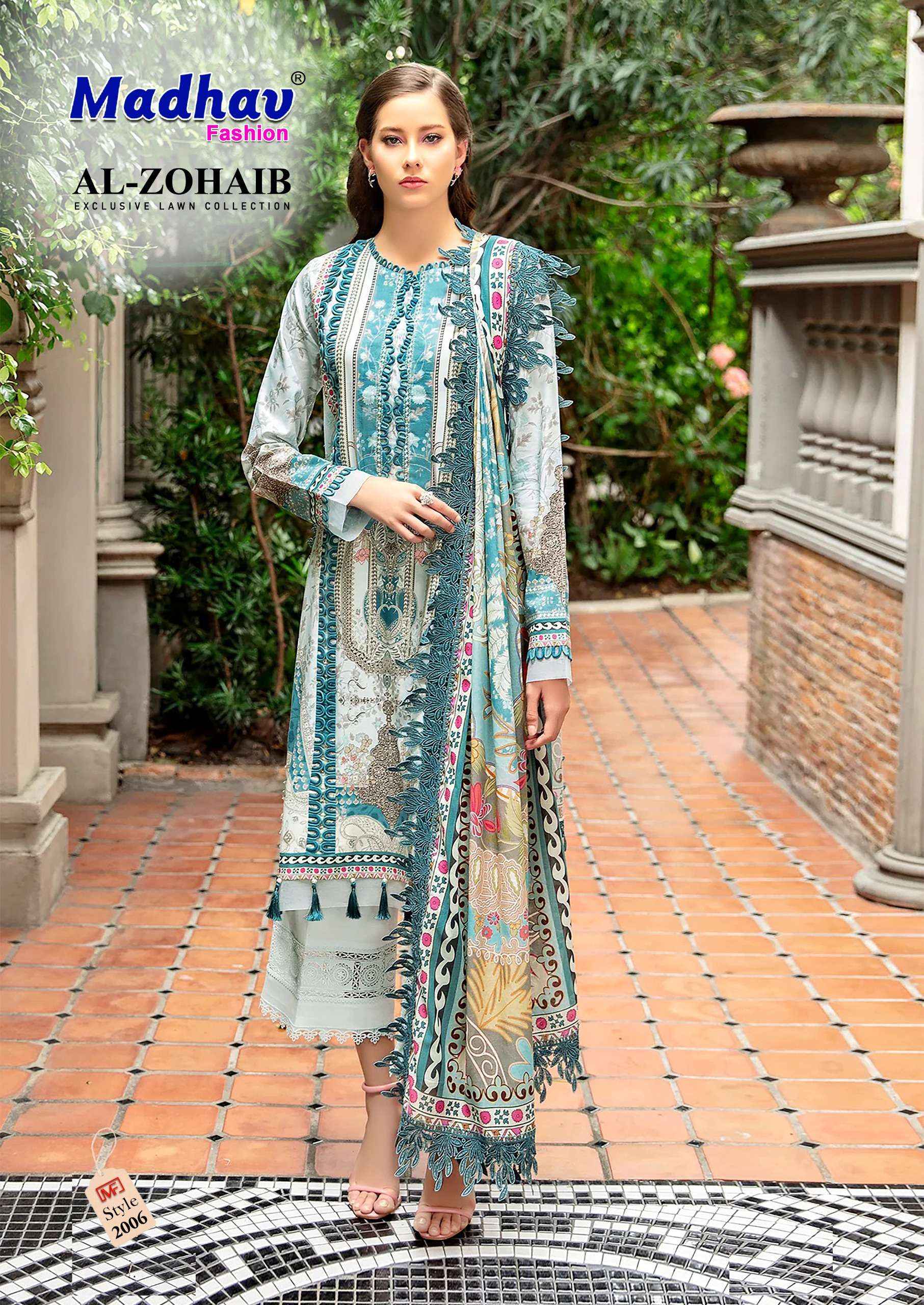 MADHAV FASHION AL ZOHAIB VOL 2 LAWN COTTON PAKISTANI SUITS ( 6 PCS CATALOG )