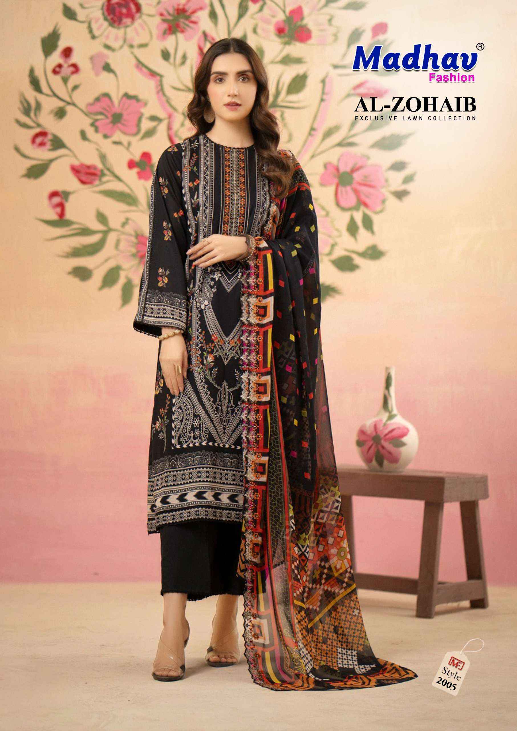 MADHAV FASHION AL ZOHAIB VOL 2 LAWN COTTON PAKISTANI SUITS ( 6 PCS CATALOG )