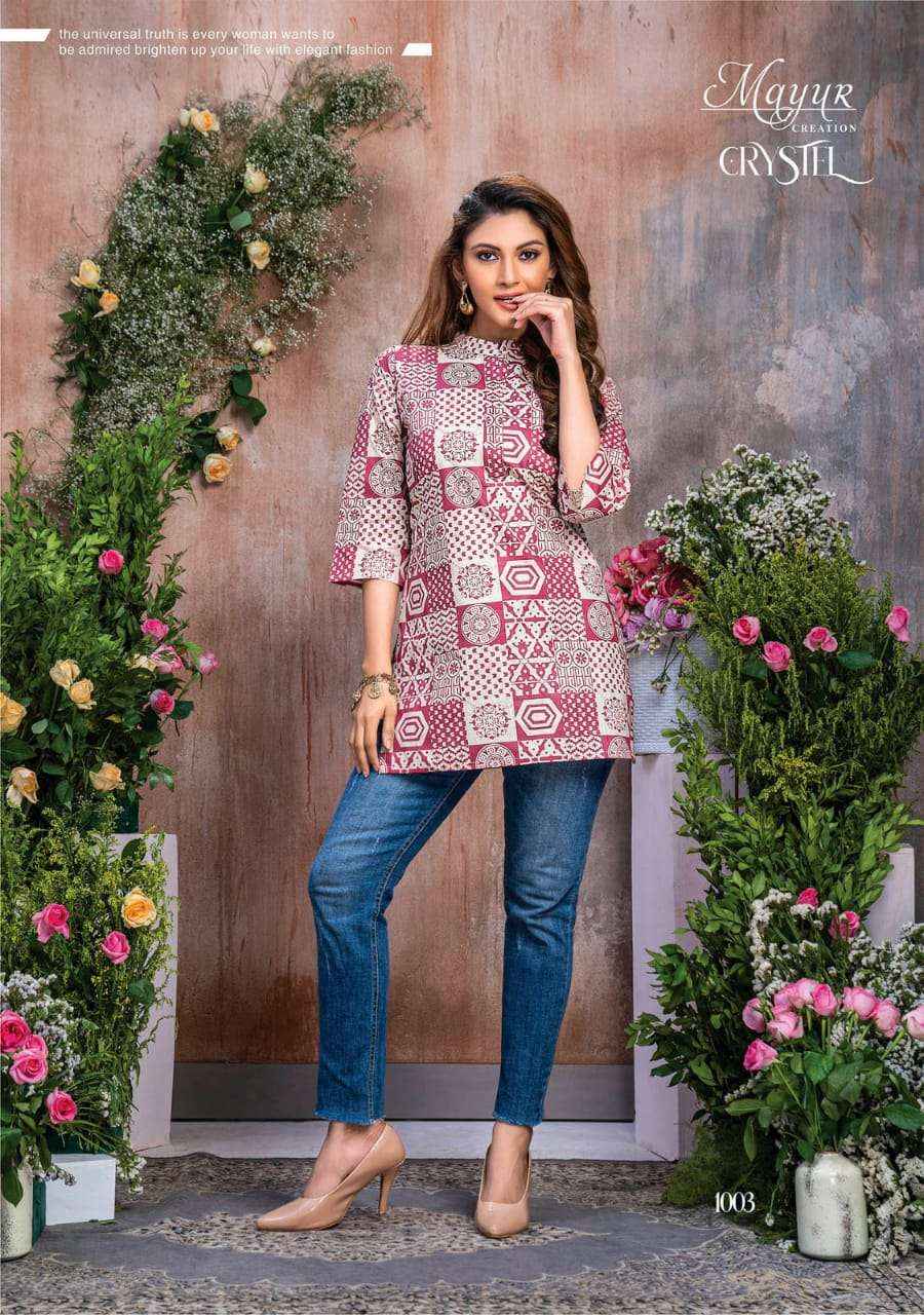 MAYUR CREATION CRYSTAL COTTON PRINTED DAILY WEAR TOP ( 12 PCS CATALOG )