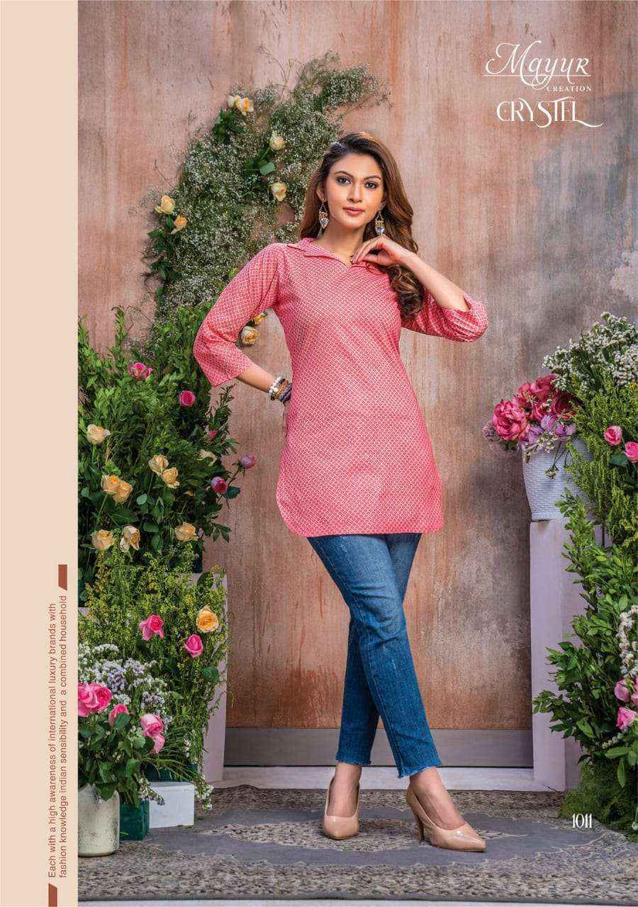 MAYUR CREATION CRYSTAL COTTON PRINTED DAILY WEAR TOP ( 12 PCS CATALOG )