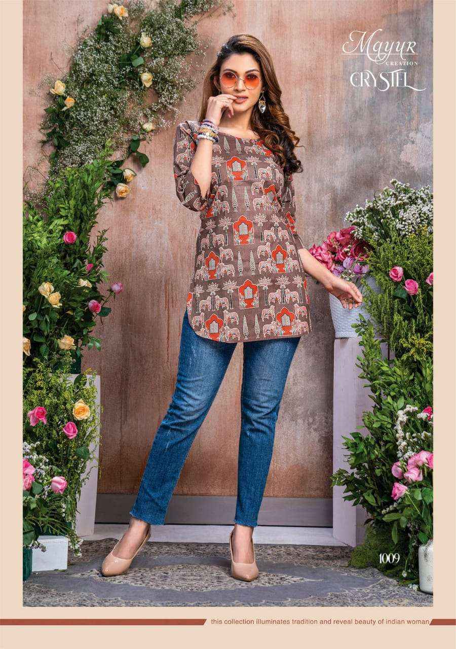 MAYUR CREATION CRYSTAL COTTON PRINTED DAILY WEAR TOP ( 12 PCS CATALOG )