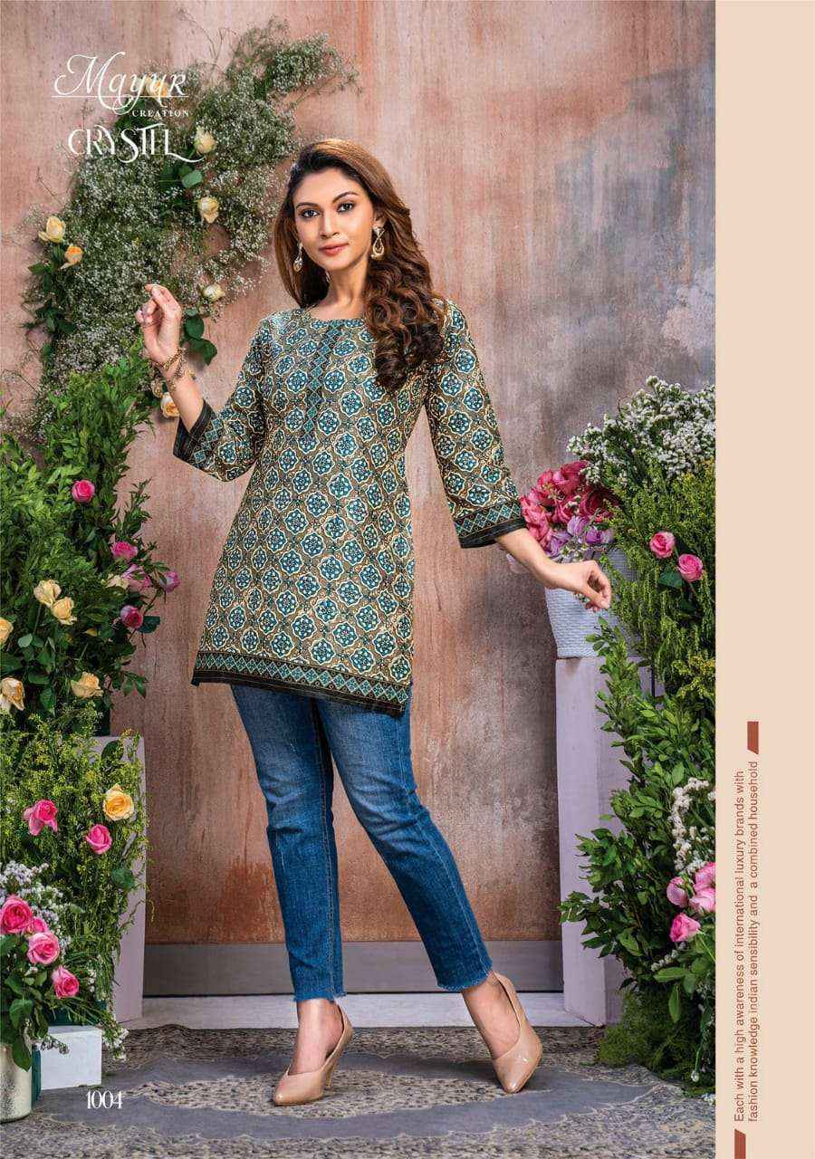 MAYUR CREATION CRYSTAL COTTON PRINTED DAILY WEAR TOP ( 12 PCS CATALOG )